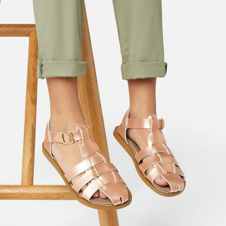 Sandales Shark Original En Or Rose Pour Enfants - Sandales À Semelle Vulcanisée Pour Enfants - Salt-Water Sandals EU