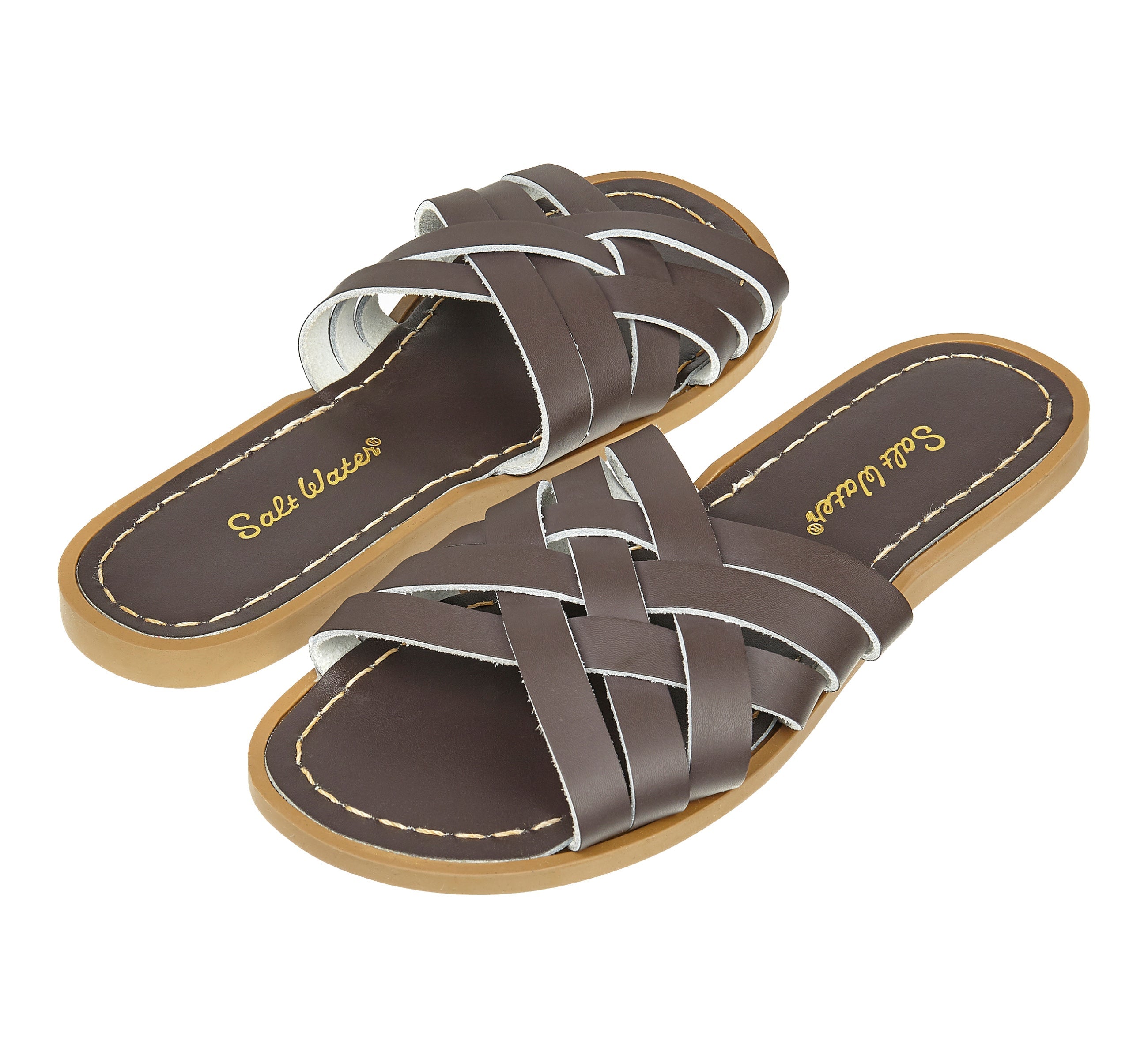 Retro Slide Brown Womens Sandal - Salt-Water Sandals EU