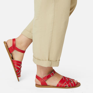Sandale Femme Rouge Retro - Sandales À Bride De Cheville Pour Femmes - Salt-Water Sandals EU