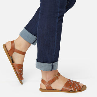 Retro Tan Womens Sandal - Women's Narrow Fit Sandals - Salt-Water Sandals EU
