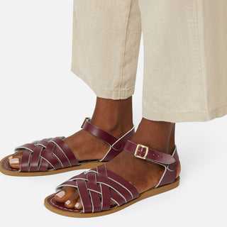 Retro Claret Womens Sandal - Women's Narrow Fit Sandals - Salt-Water Sandals EU
