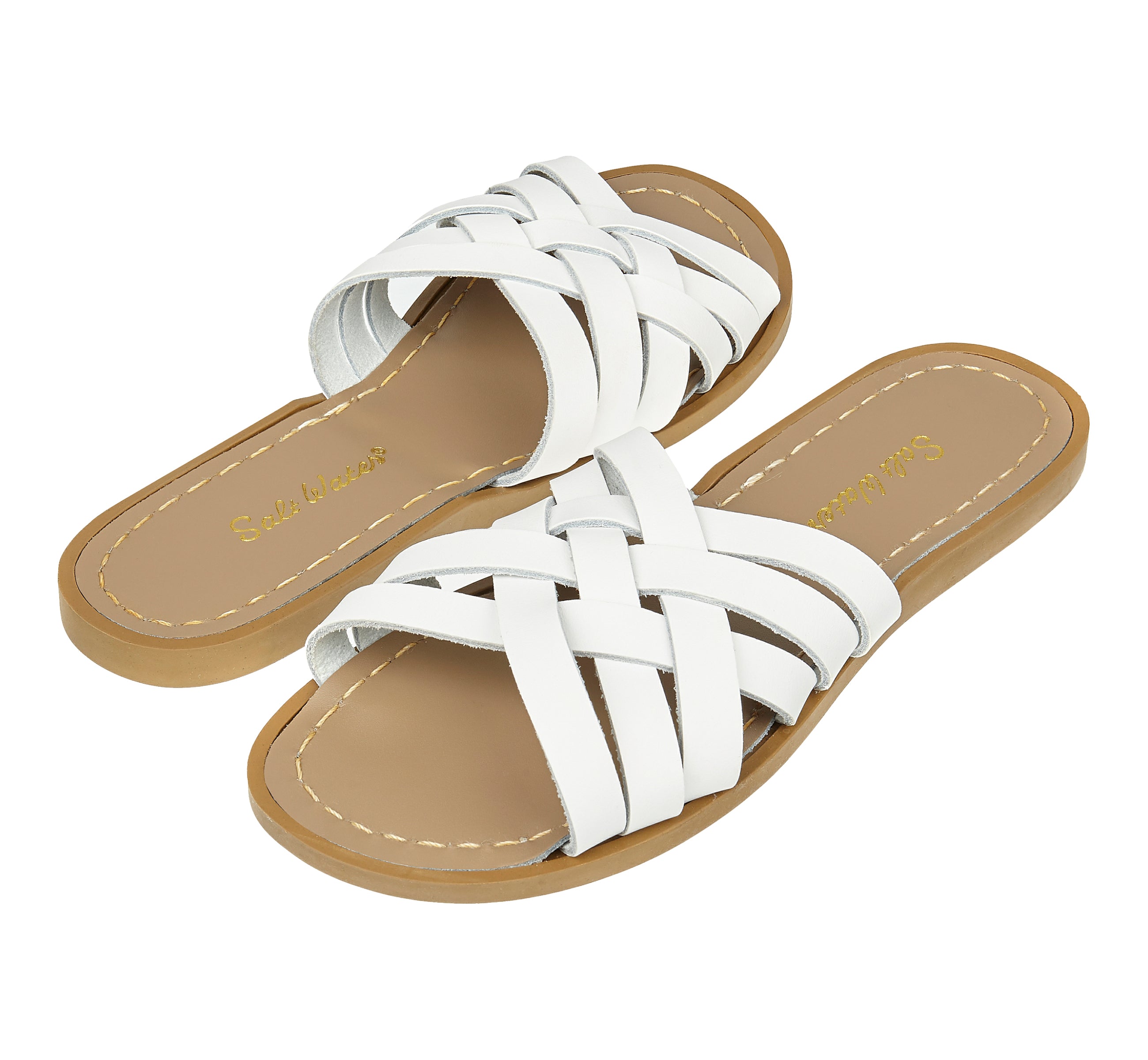 Retro Slide White Womens Sandal - Salt-Water Sandals EU