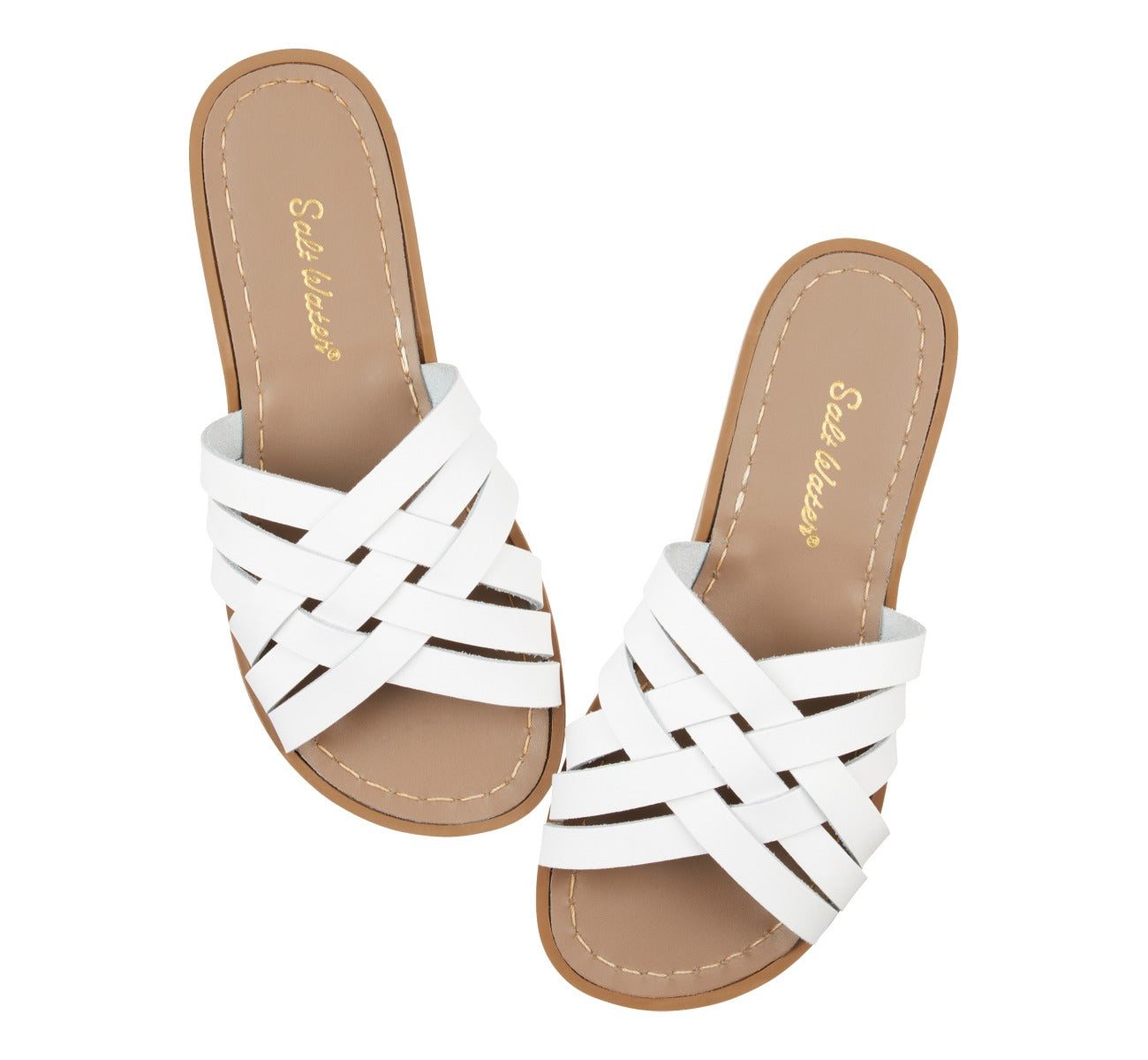 Retro Slide White Womens Sandal - Salt-Water Sandals EU