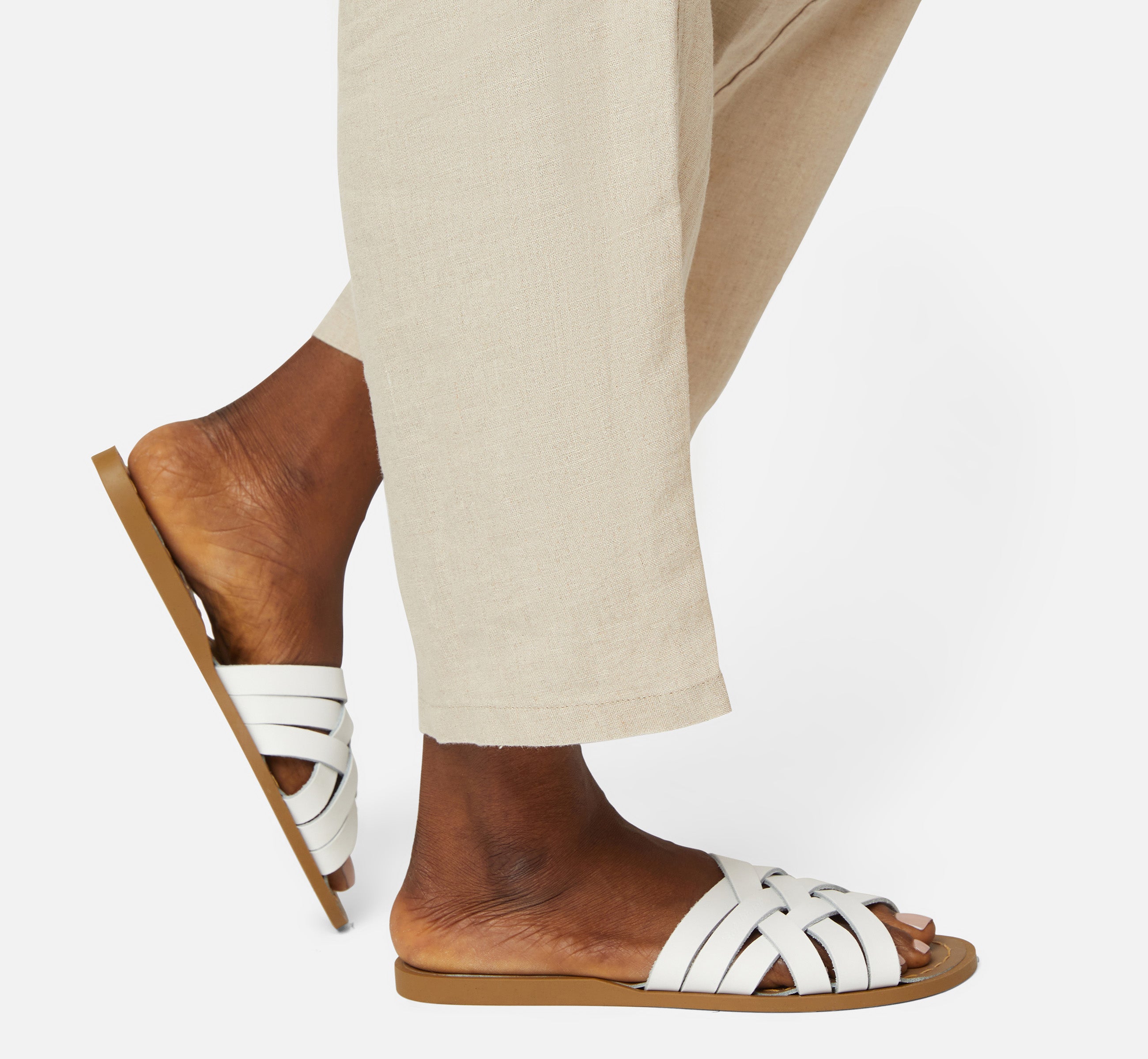 Retro Slide White Womens Sandal - Salt-Water Sandals EU