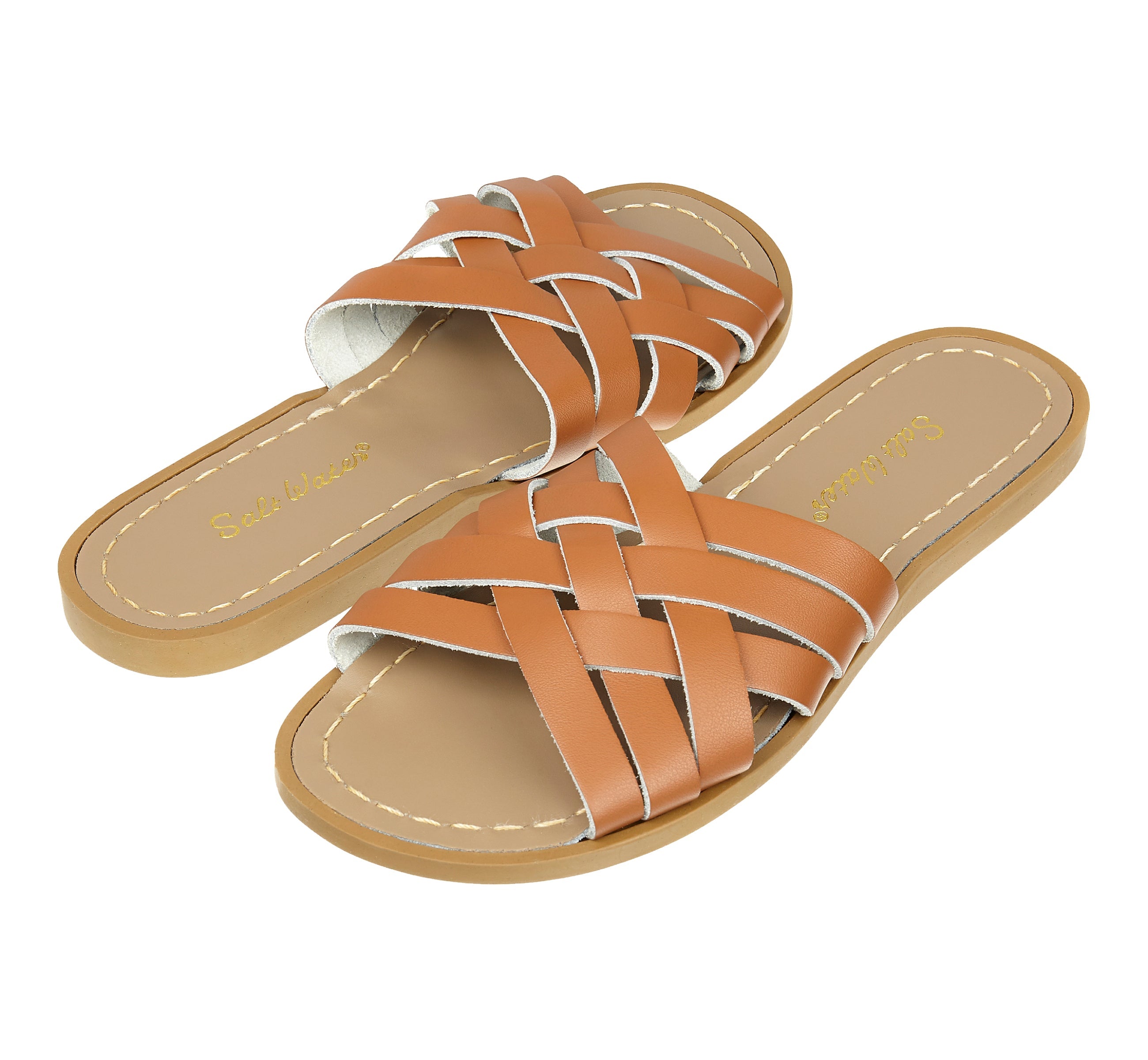 Retro Slide Tan Womens Sandal - Salt-Water Sandals EU