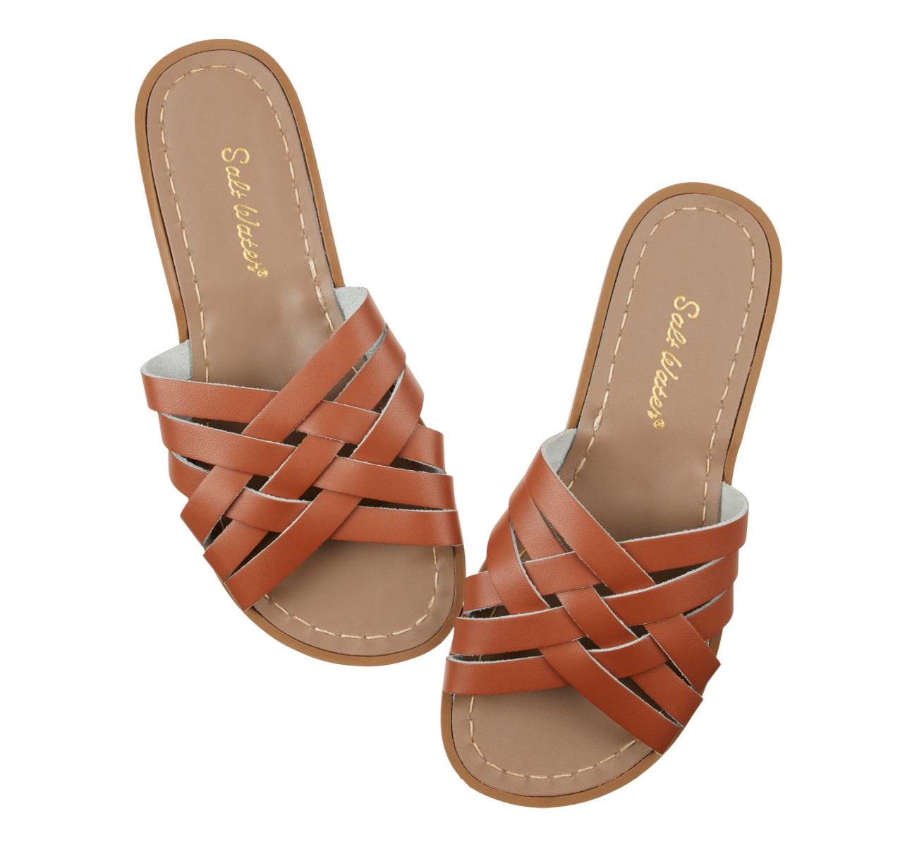Retro Slide Tan Womens Sandal - Salt-Water Sandals EU