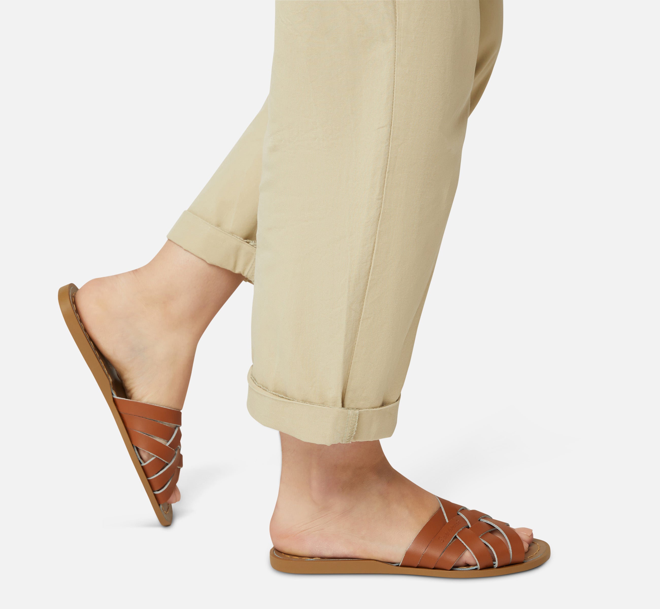 Retro Slide Tan Womens Sandal - Salt-Water Sandals EU