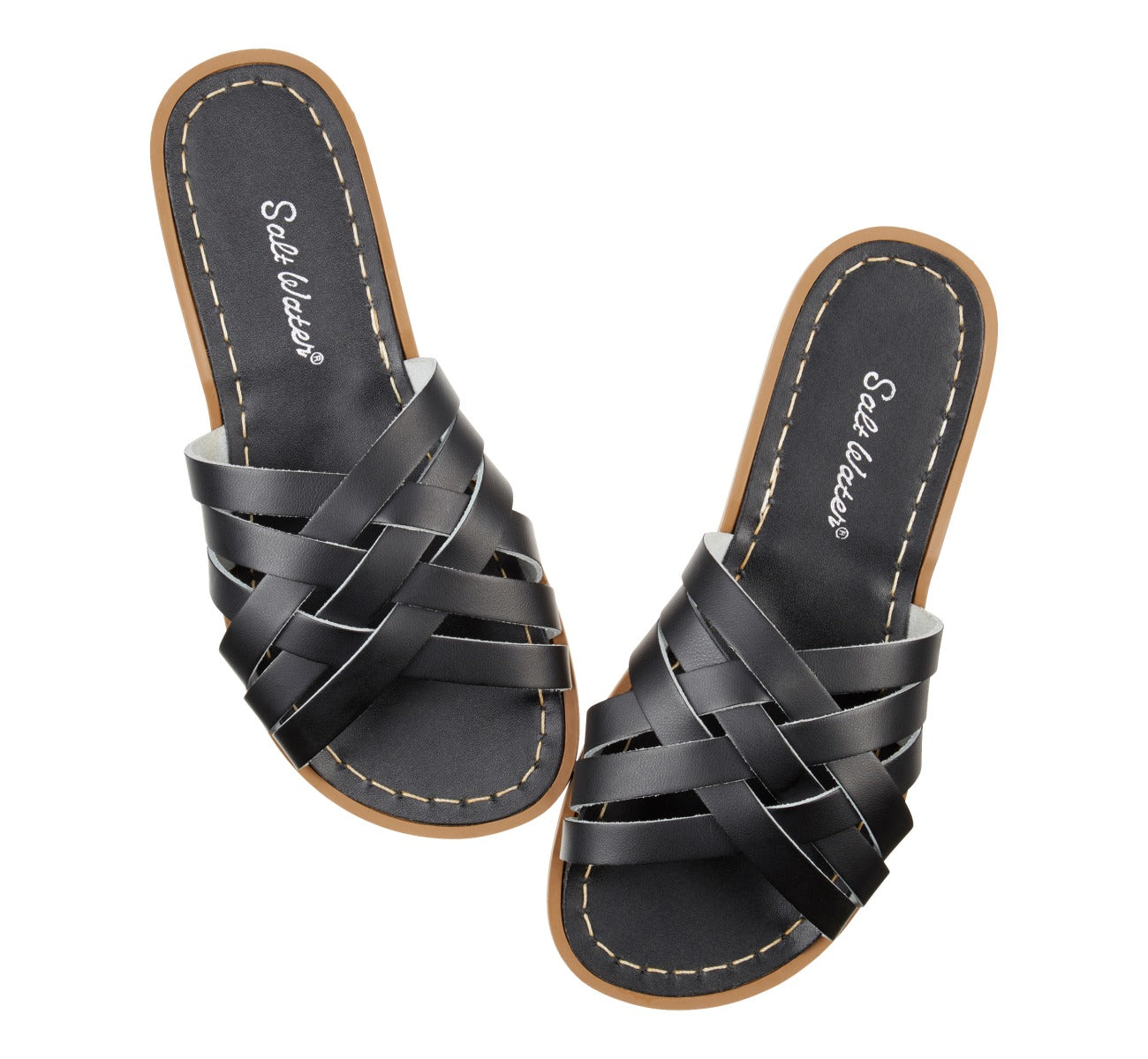 Sandale Retro Slide Pour Femme Noire - Salt-Water Sandals EU