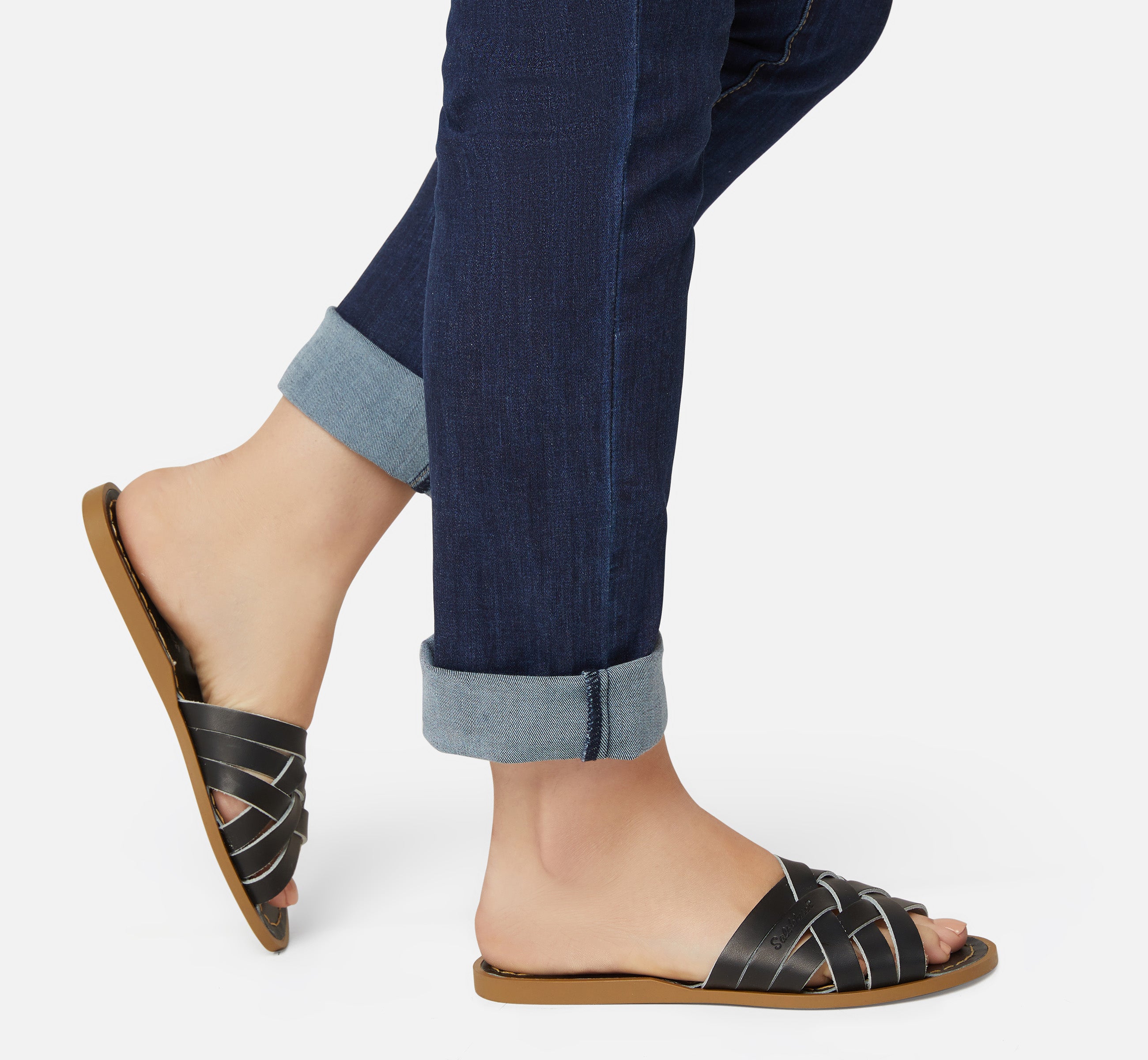 Sandale Retro Slide Pour Femme Noire - Salt-Water Sandals EU