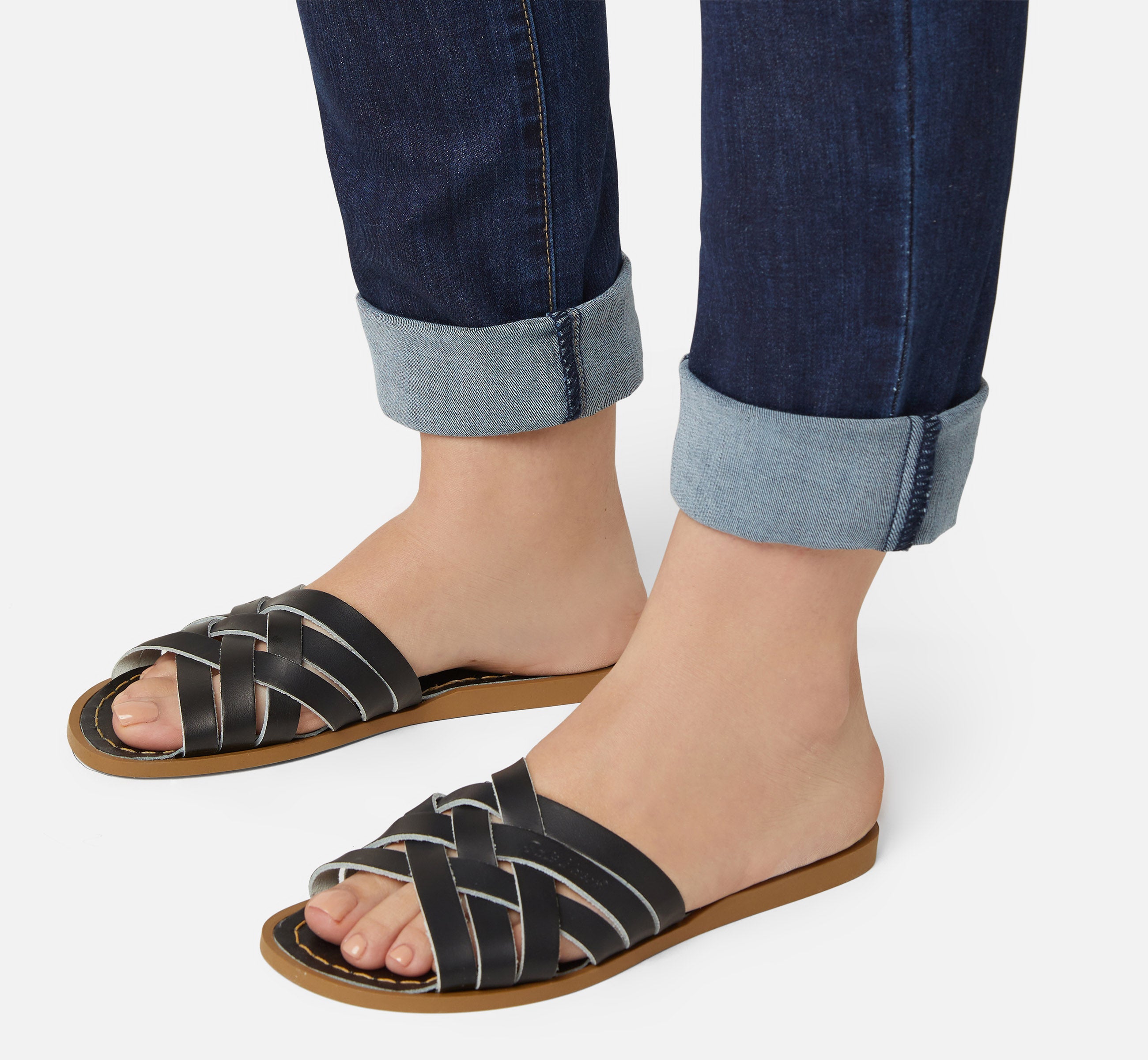 Sandale Retro Slide Pour Femme Noire - Salt-Water Sandals EU