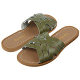 Retro Slide Olive Womens Sandal - Women's Narrow Fit Sandals - Salt-Water Sandals EU
