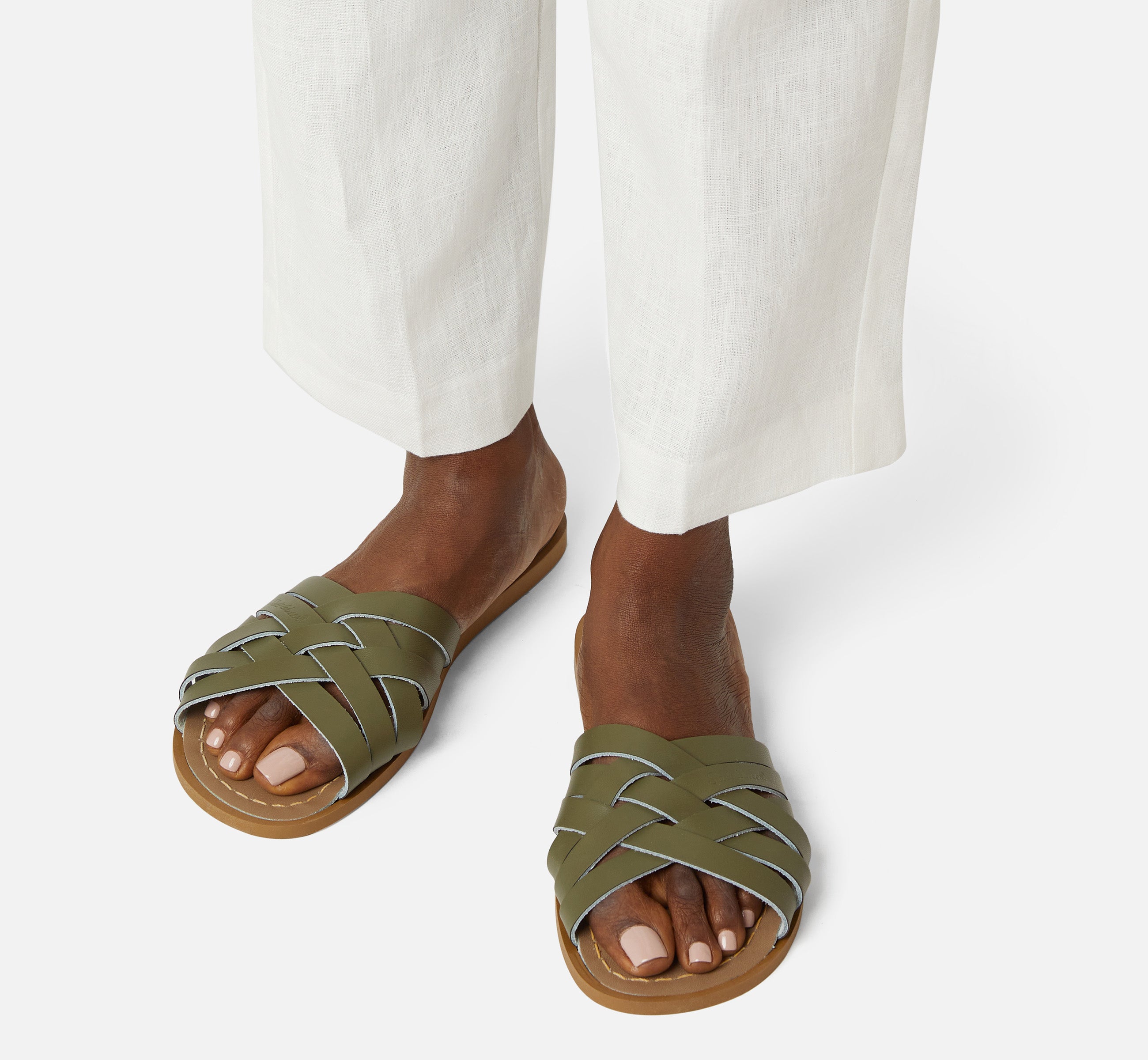 Sandale Retro Slide Olive Pour Femme - Salt-Water Sandals EU