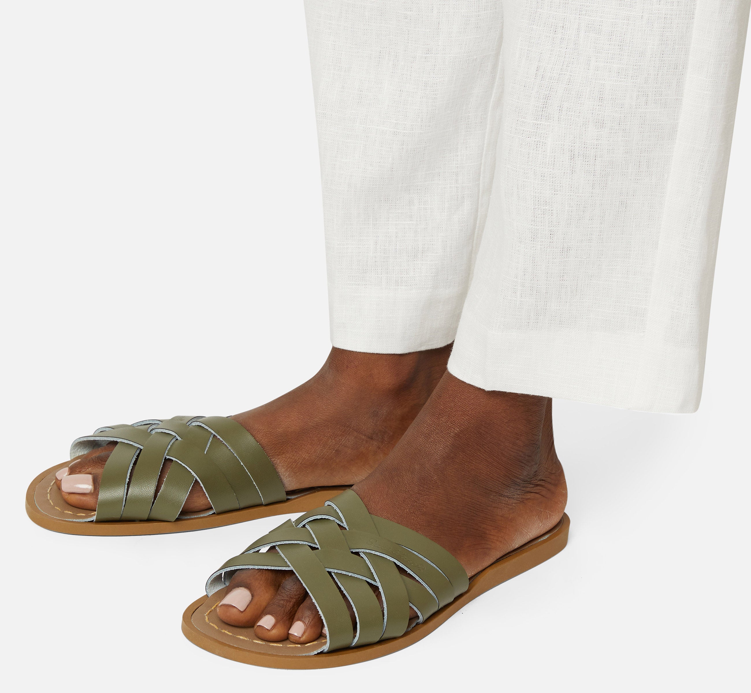 Sandale Retro Slide Olive Pour Femme - Salt-Water Sandals EU