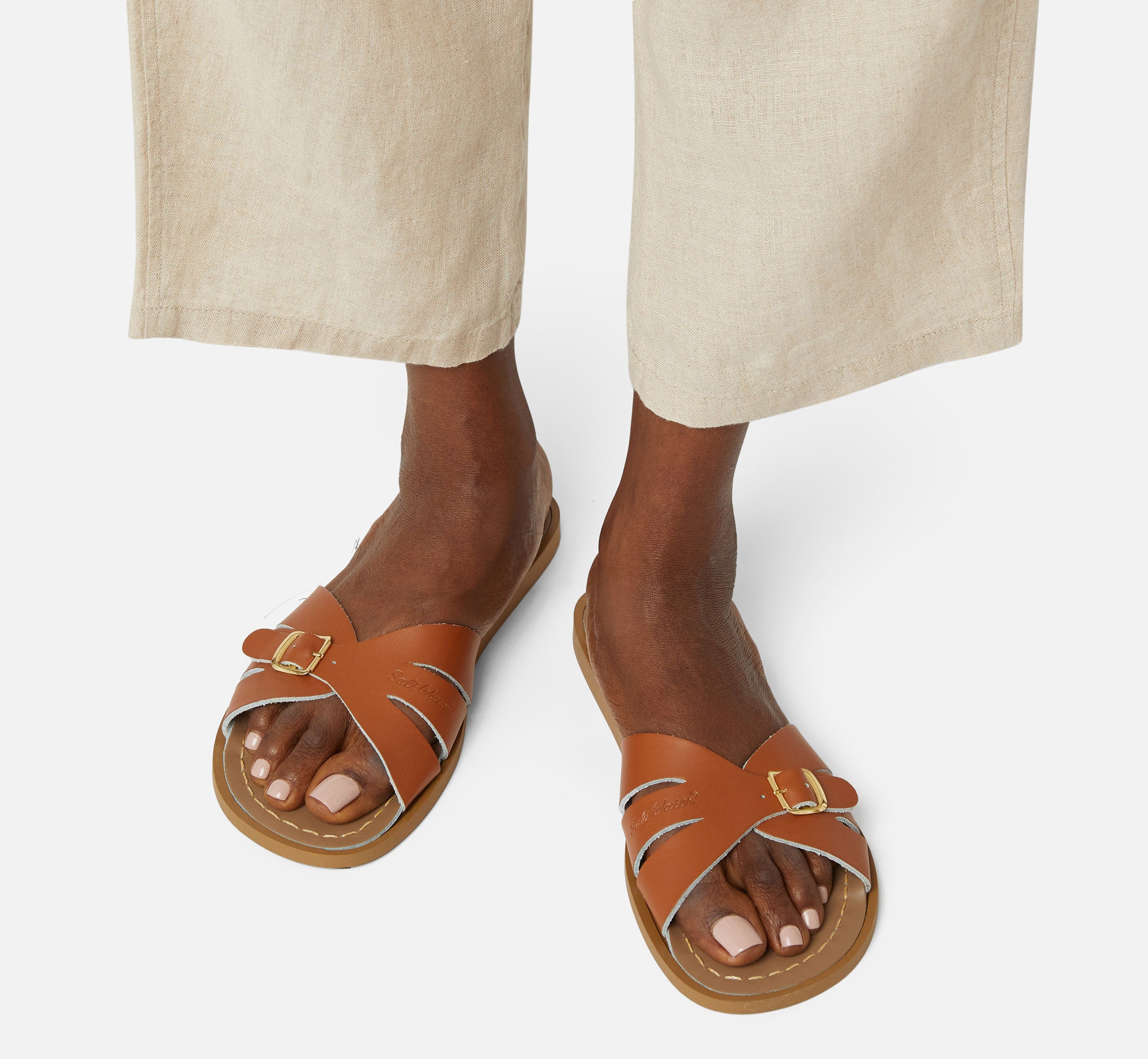 Sandale Classic Slide Tan Pour Femme - Salt-Water Sandals EU