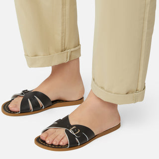 Classic Slide Black Womens Sandal - Women's Narrow Fit Sandals - Salt-Water Sandals EU