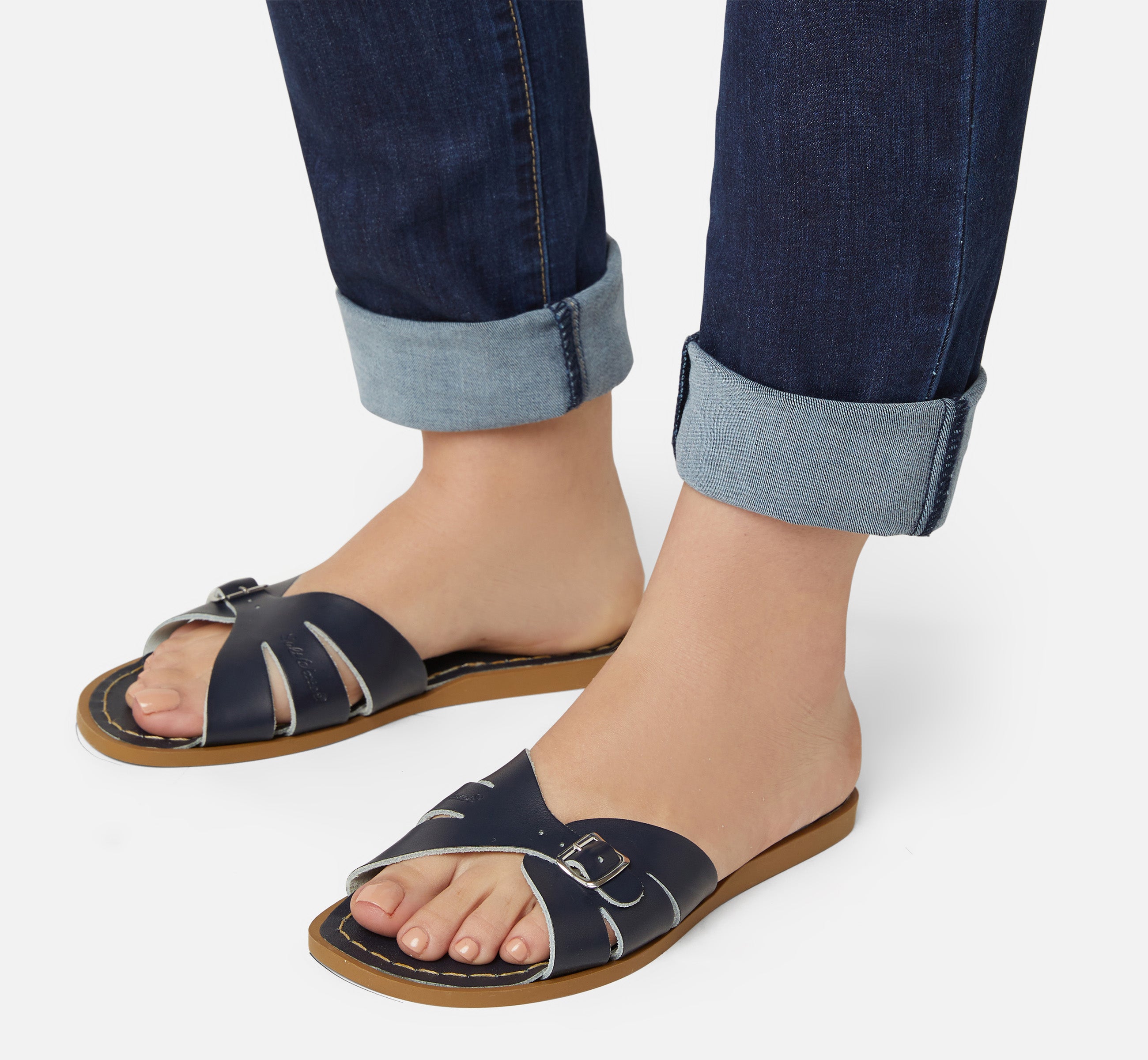 Classic Slide Navy Womens Sandal - Salt-Water Sandals EU
