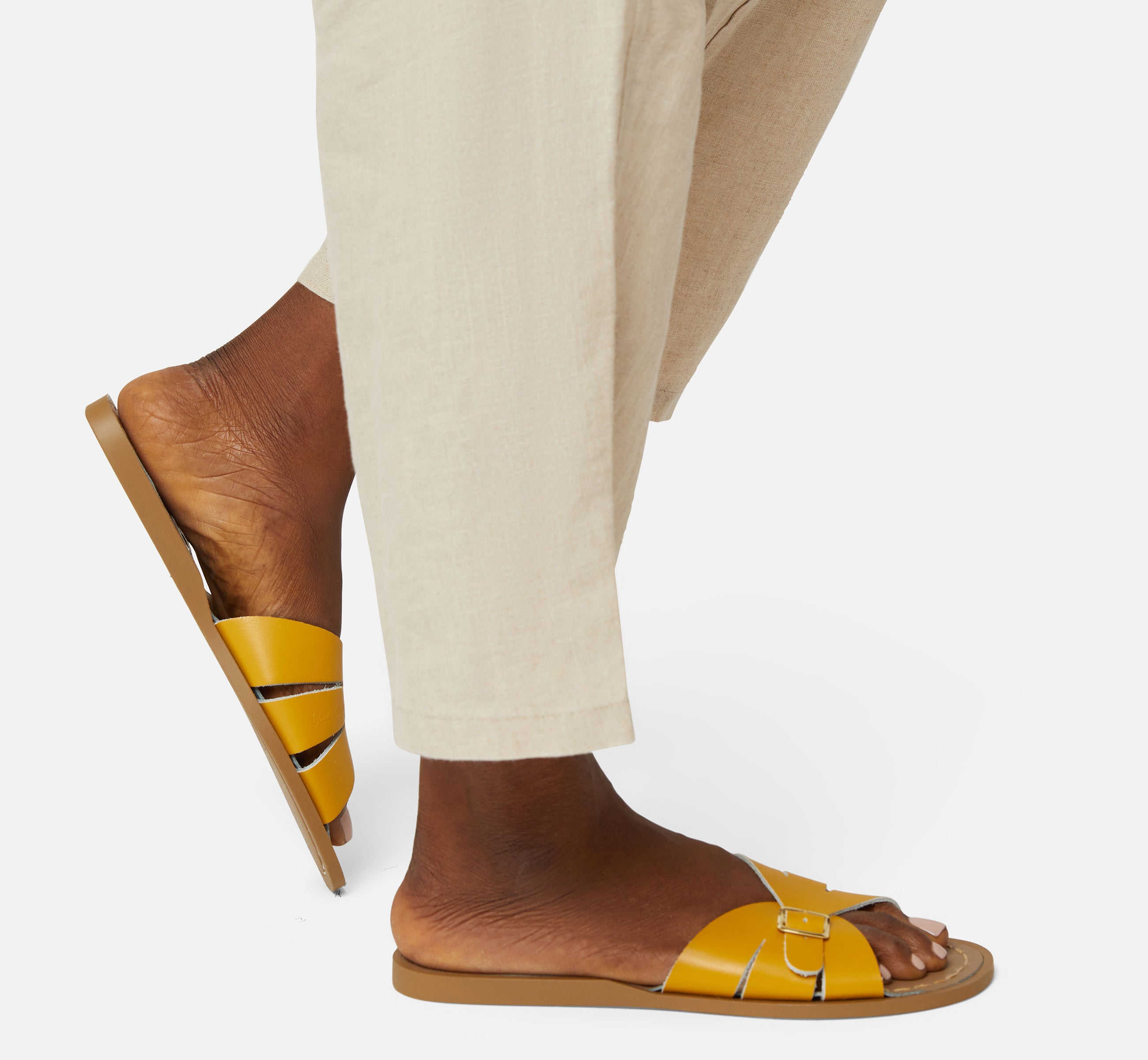 Classic Slide Mustard Womens Sandal - Salt-Water Sandals EU