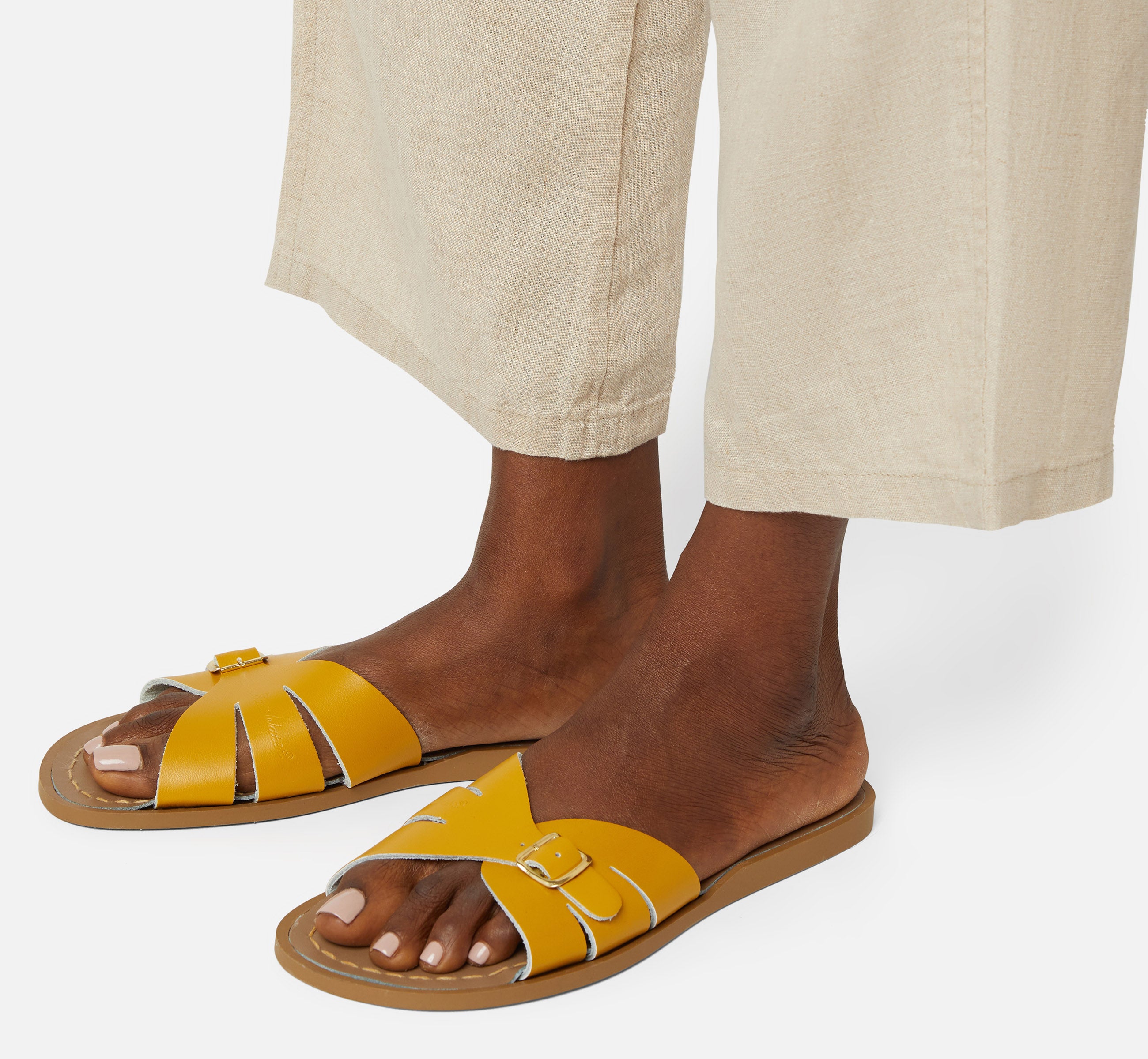 Classic Slide Mustard Womens Sandal - Salt-Water Sandals EU