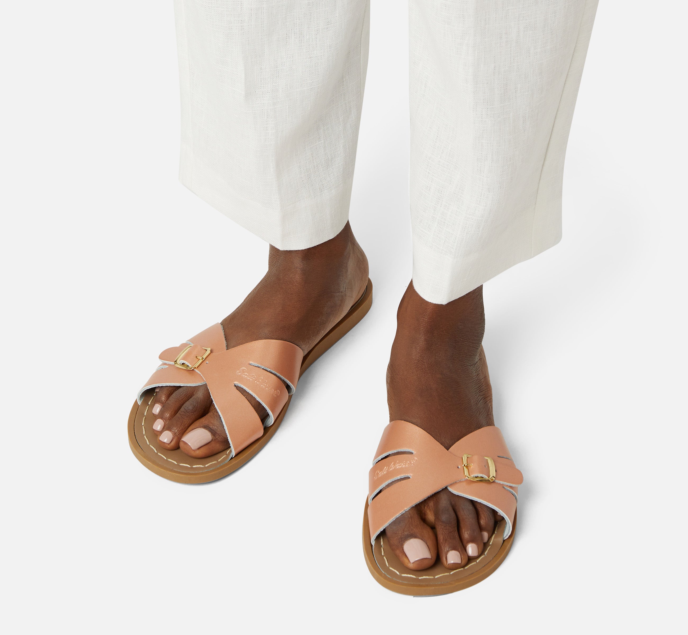 Sandales Classic Slide Pour Femmes En Or Rose - Salt-Water Sandals EU