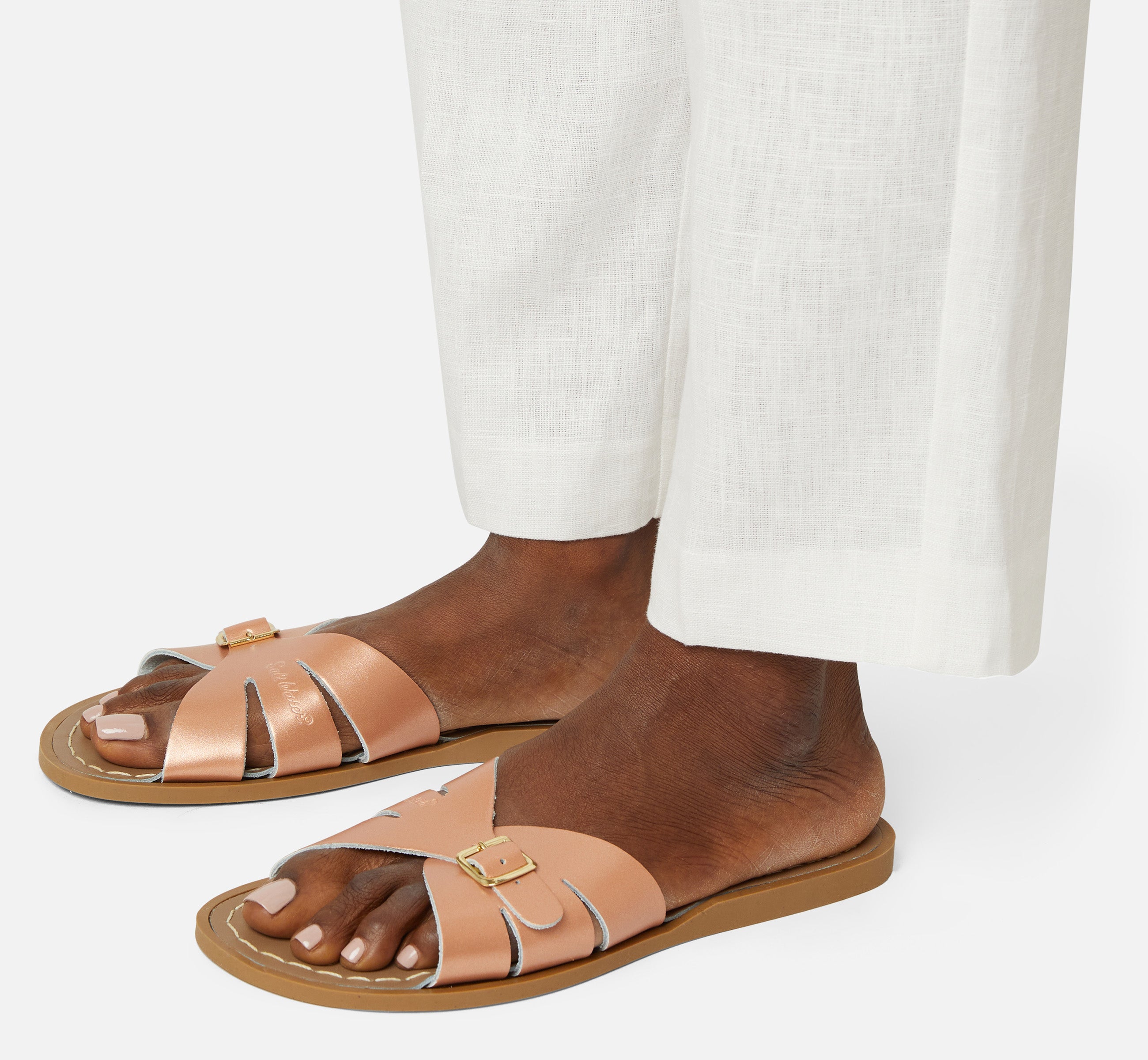 Sandales Classic Slide Pour Femmes En Or Rose - Salt-Water Sandals EU