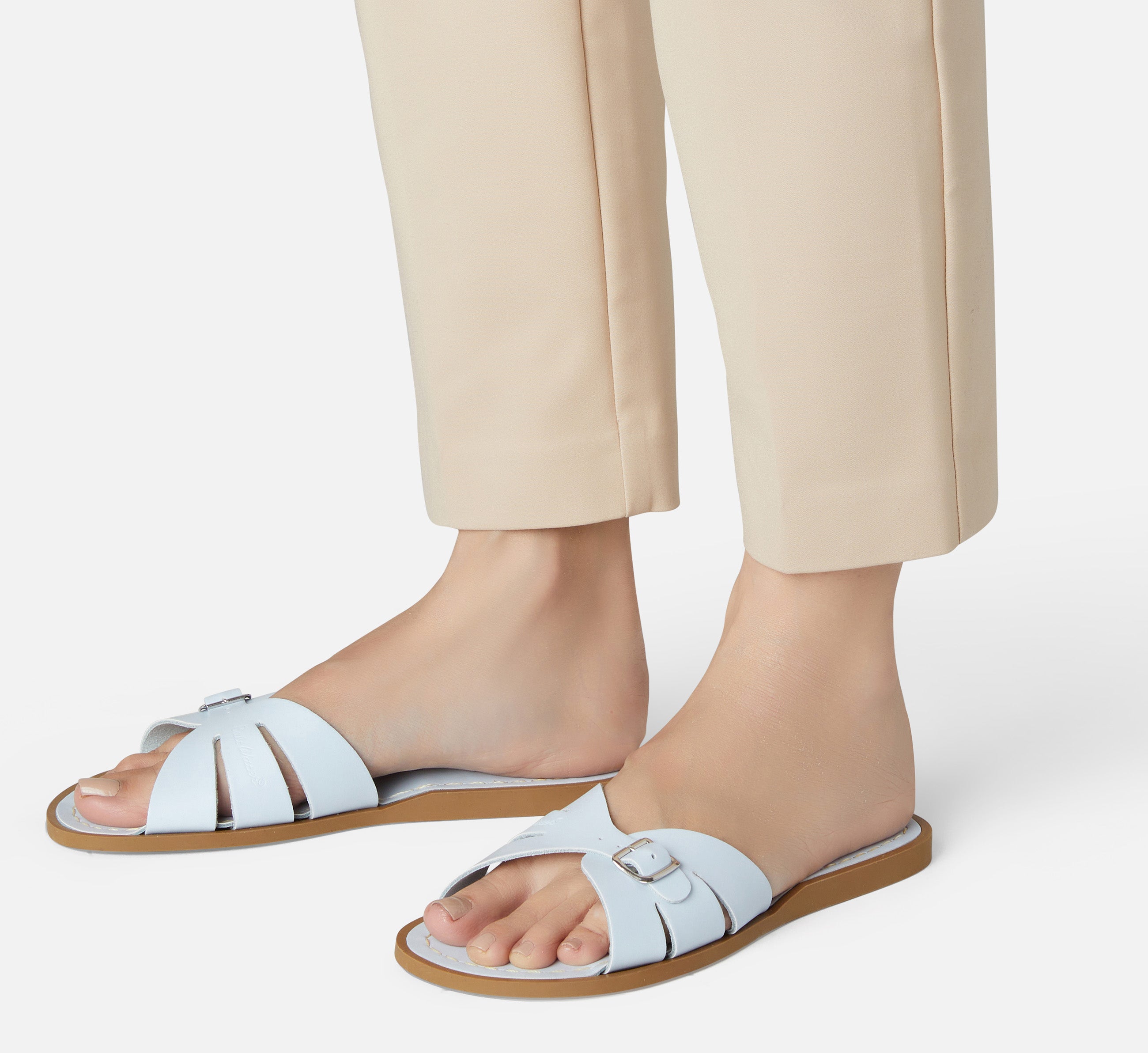Classic Slide Light Blue Womens Sandal - Salt-Water Sandals EU