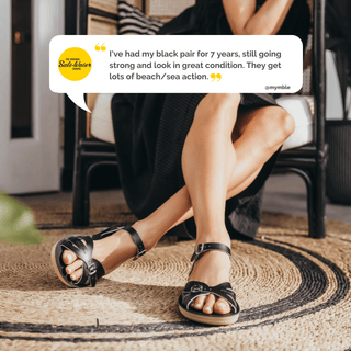 Boardwalk Black Womens Sandal - Women's Narrow Fit Sandals - Salt-Water Sandals EU