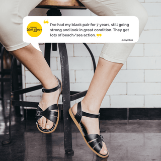 Sandale Classic Noire Pour Femme - Sandales À Bride De Cheville Pour Femmes - Salt-Water Sandals EU