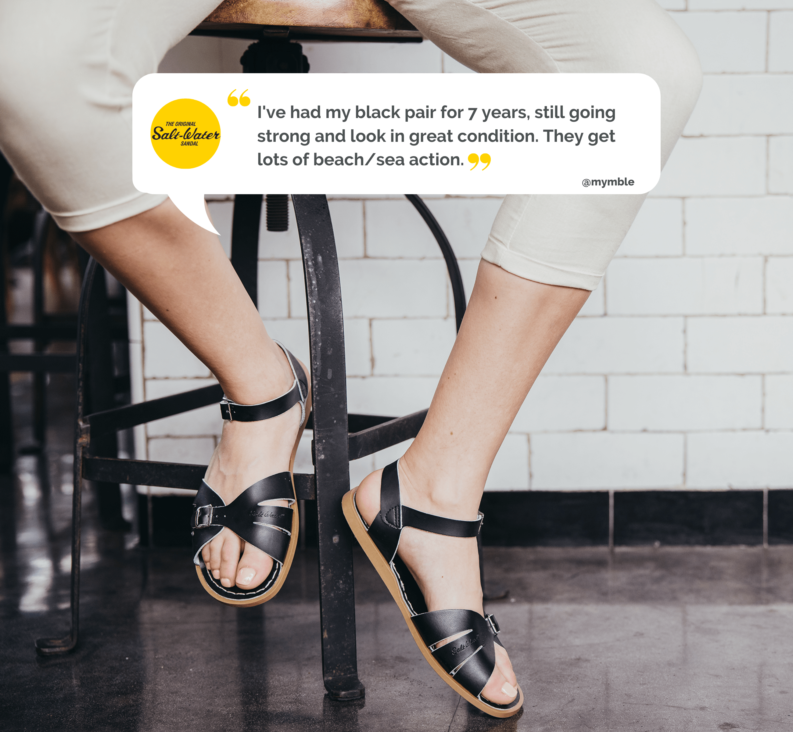 Classic Black Womens Sandal - Salt-Water Sandals EU