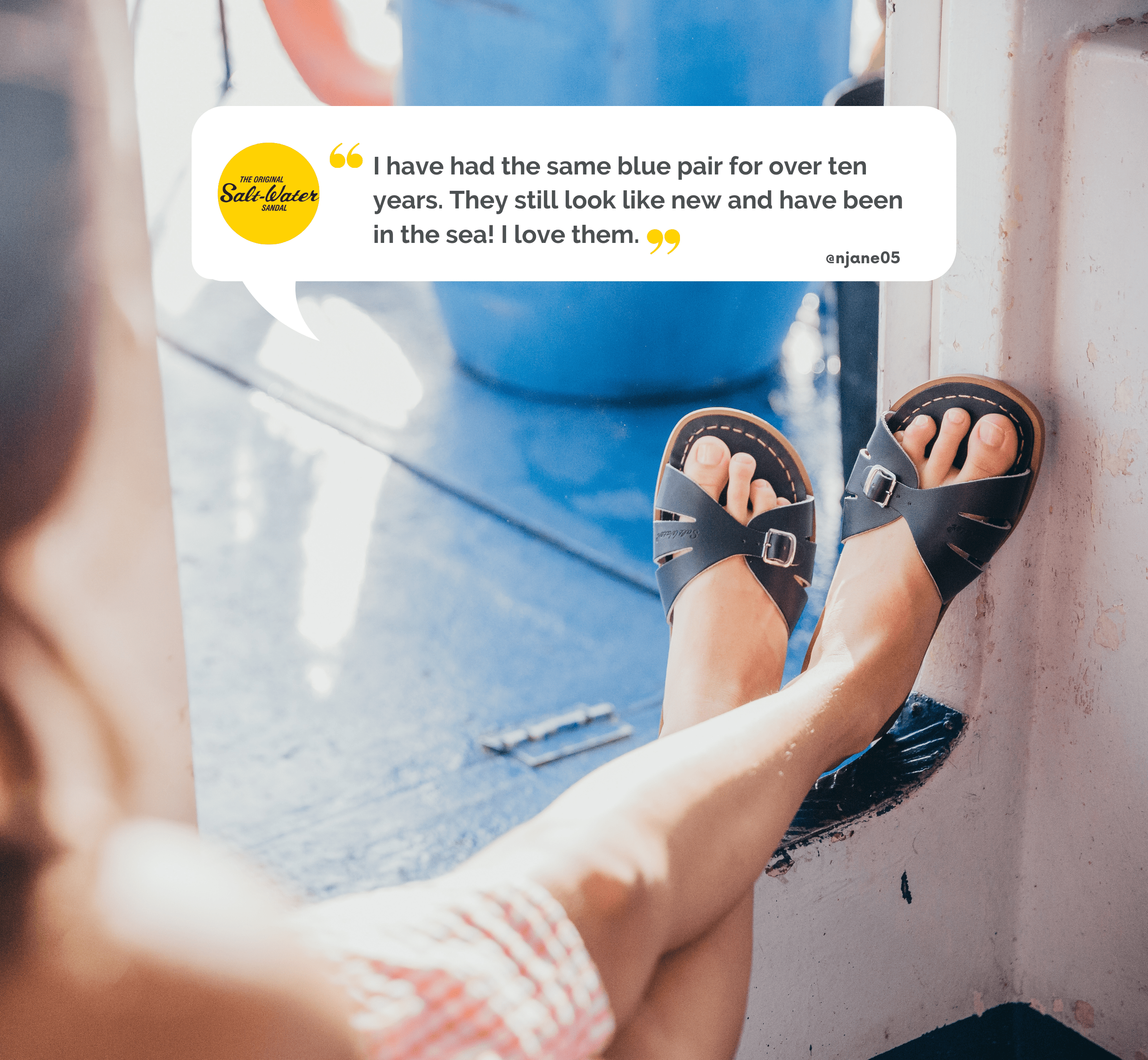 Classic Slide Navy Womens Sandal - Salt-Water Sandals EU
