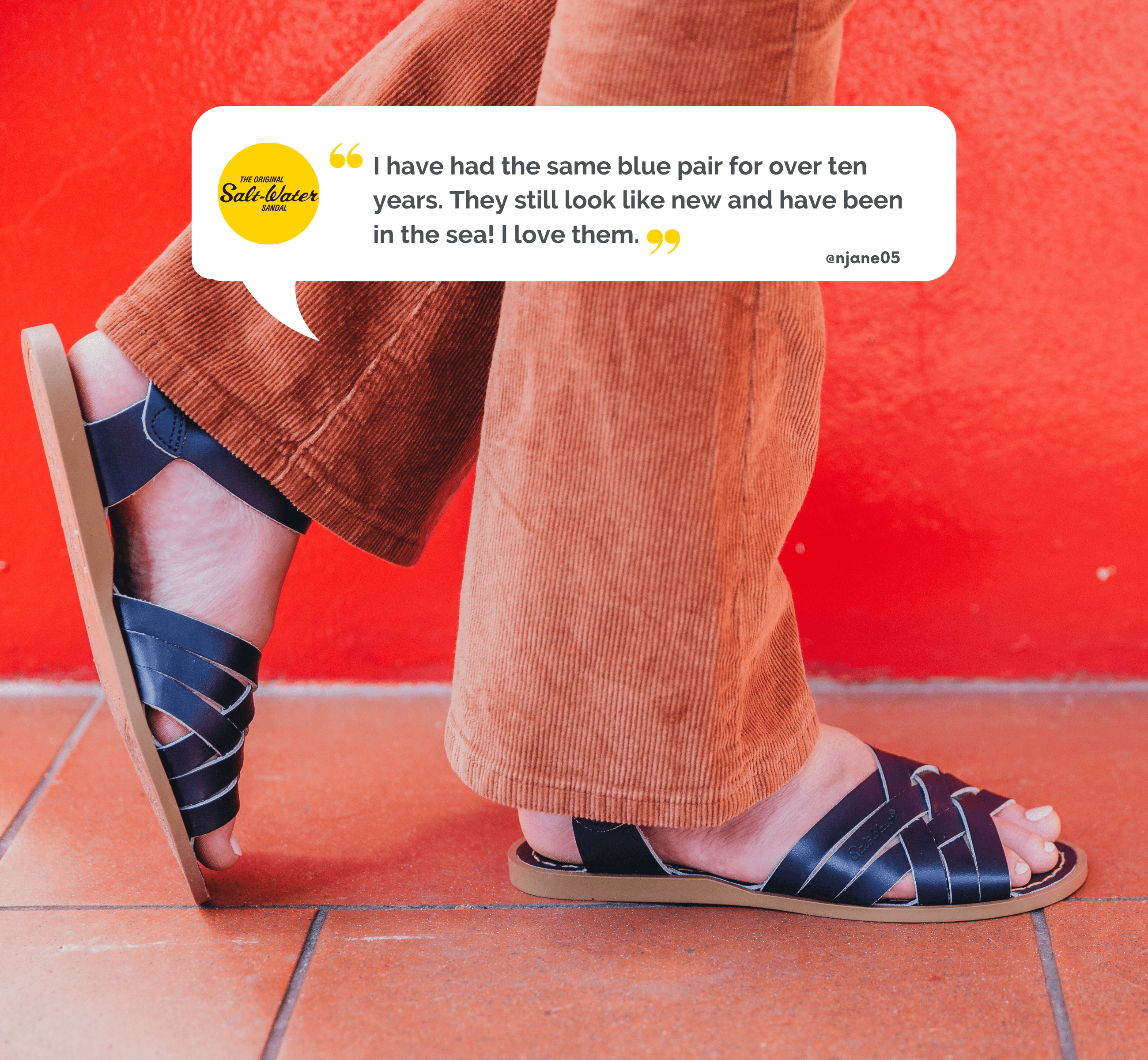 Retro Navy Womens Sandal - Salt-Water Sandals EU