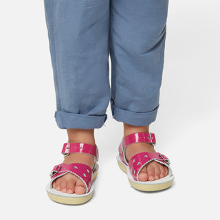 Sweetheart Shiny Fuchsia Kids Sandal - Kids Narrow Fit Sandals - Salt-Water Sandals EU