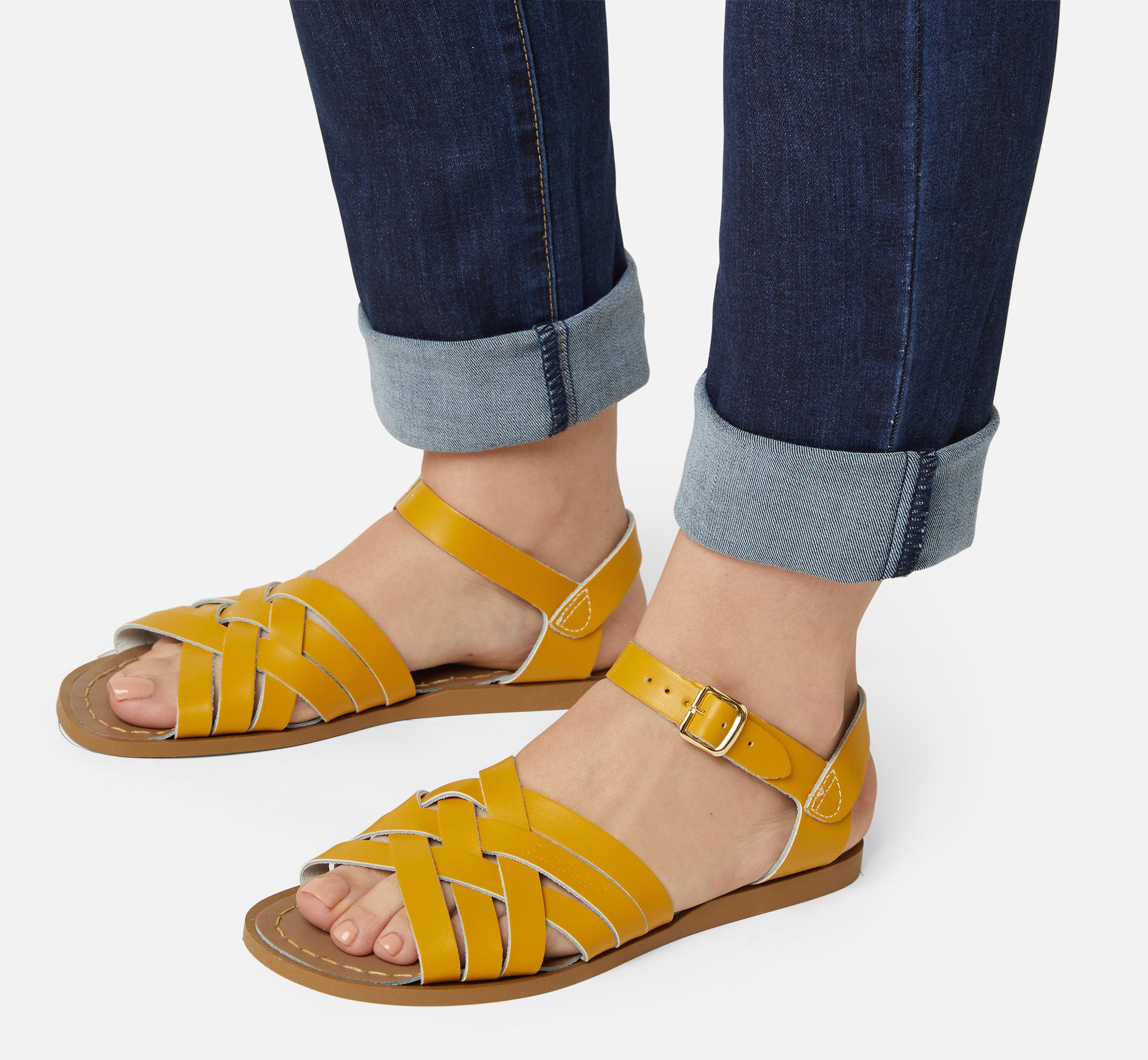Damen-Sandale Im Retro Senfgelb - Salt-Water Sandals EU