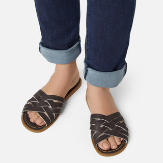 Retro Slide Brown Womens Sandal - Salt-Water Sandals EU