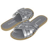Retro Slide Pewter Womens Sandal - Women's Slider Sandals - Salt-Water Sandals EU