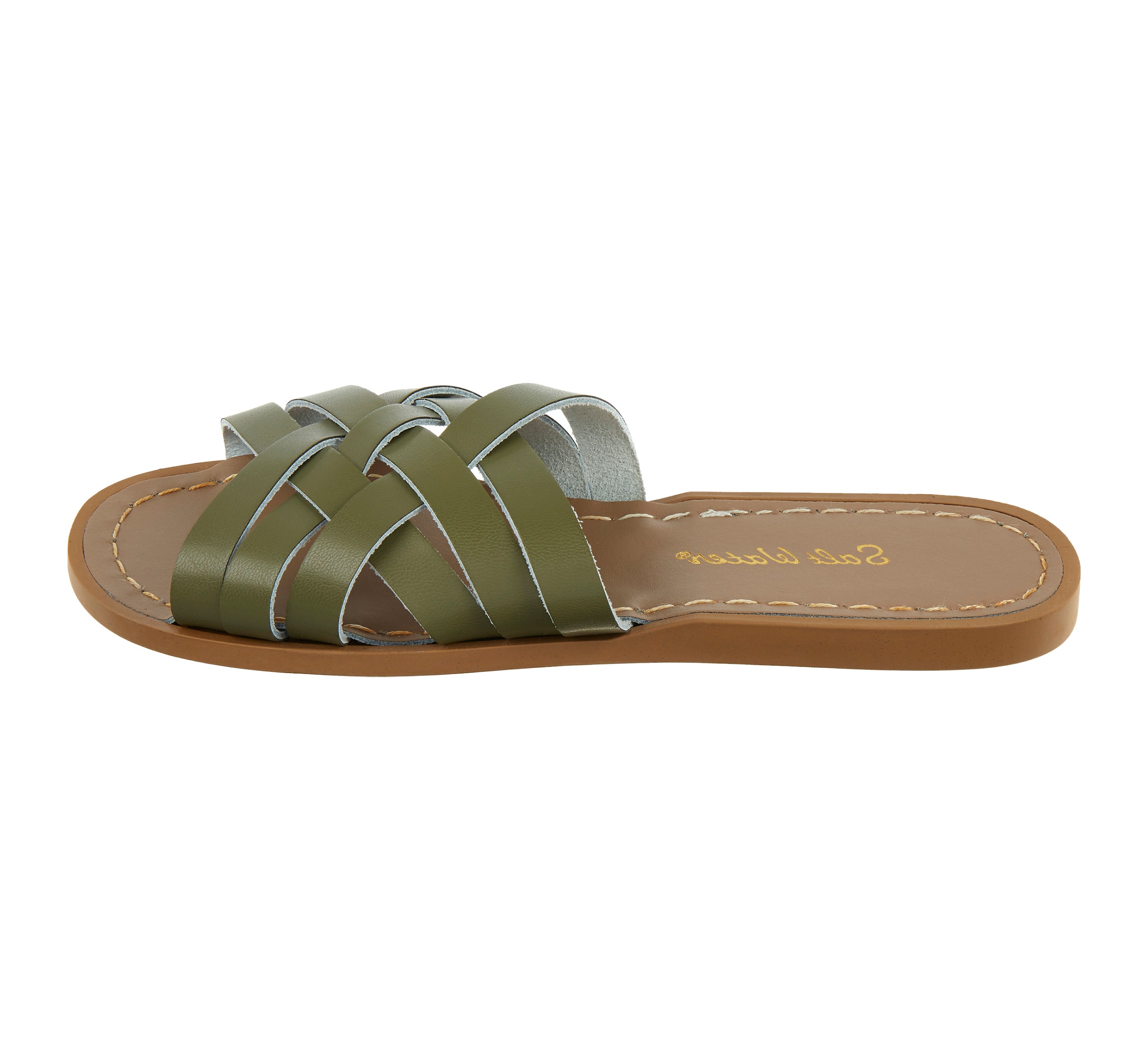 Retro Slide Olive Damen Sandale