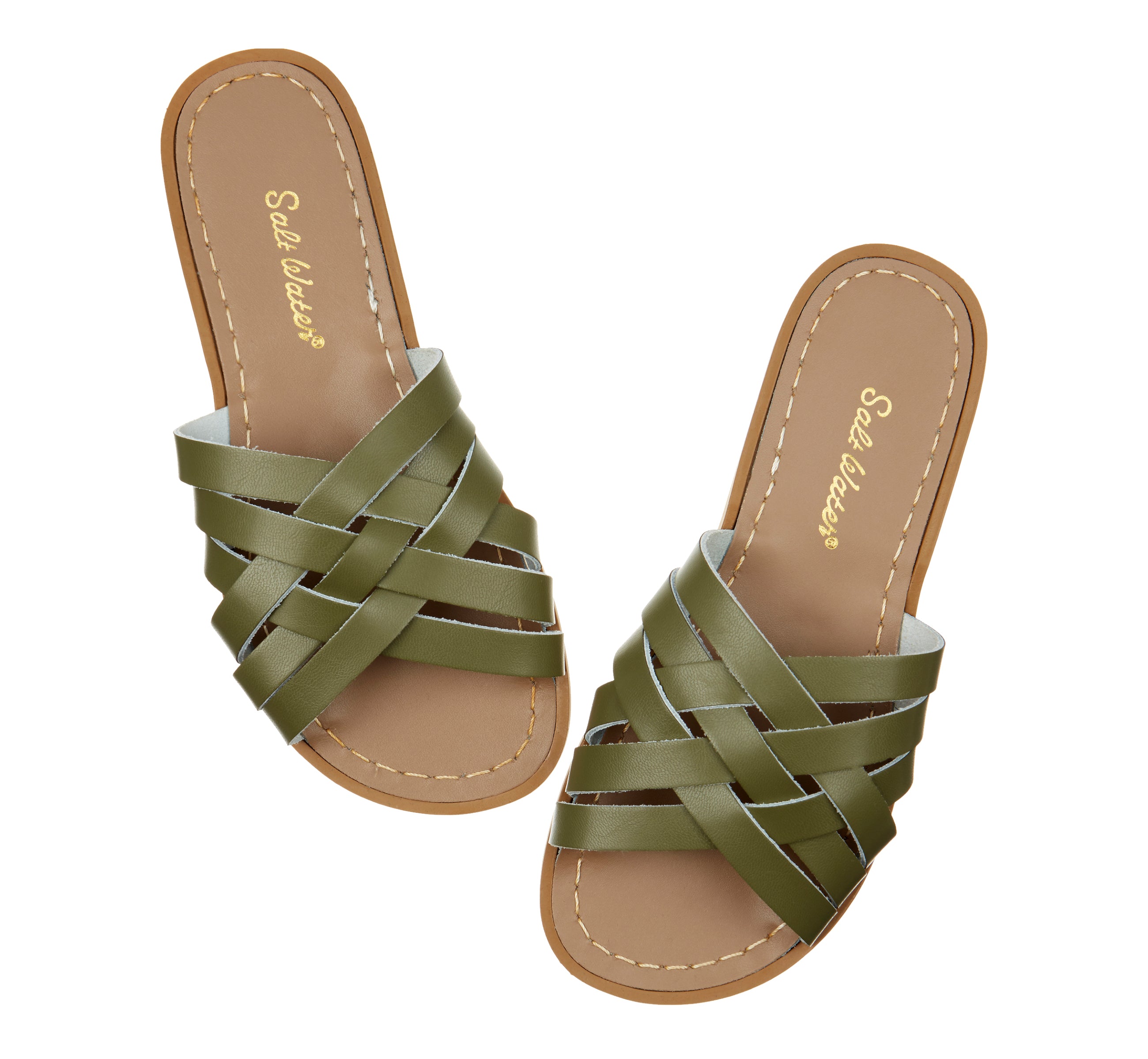 Retro Slide Olive Damen Sandale