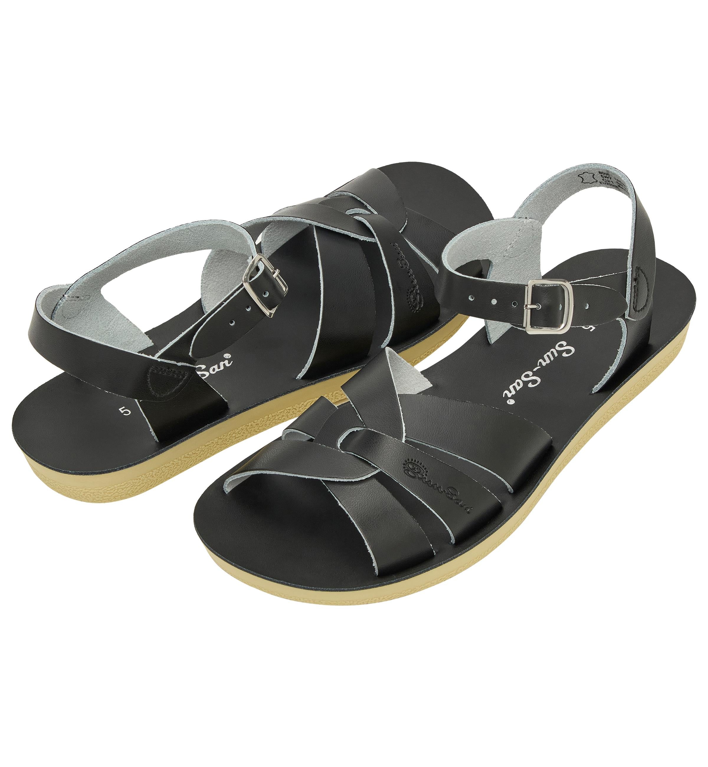 Schwarze Damensandale „Swimmer “. - Salt-Water Sandals EU