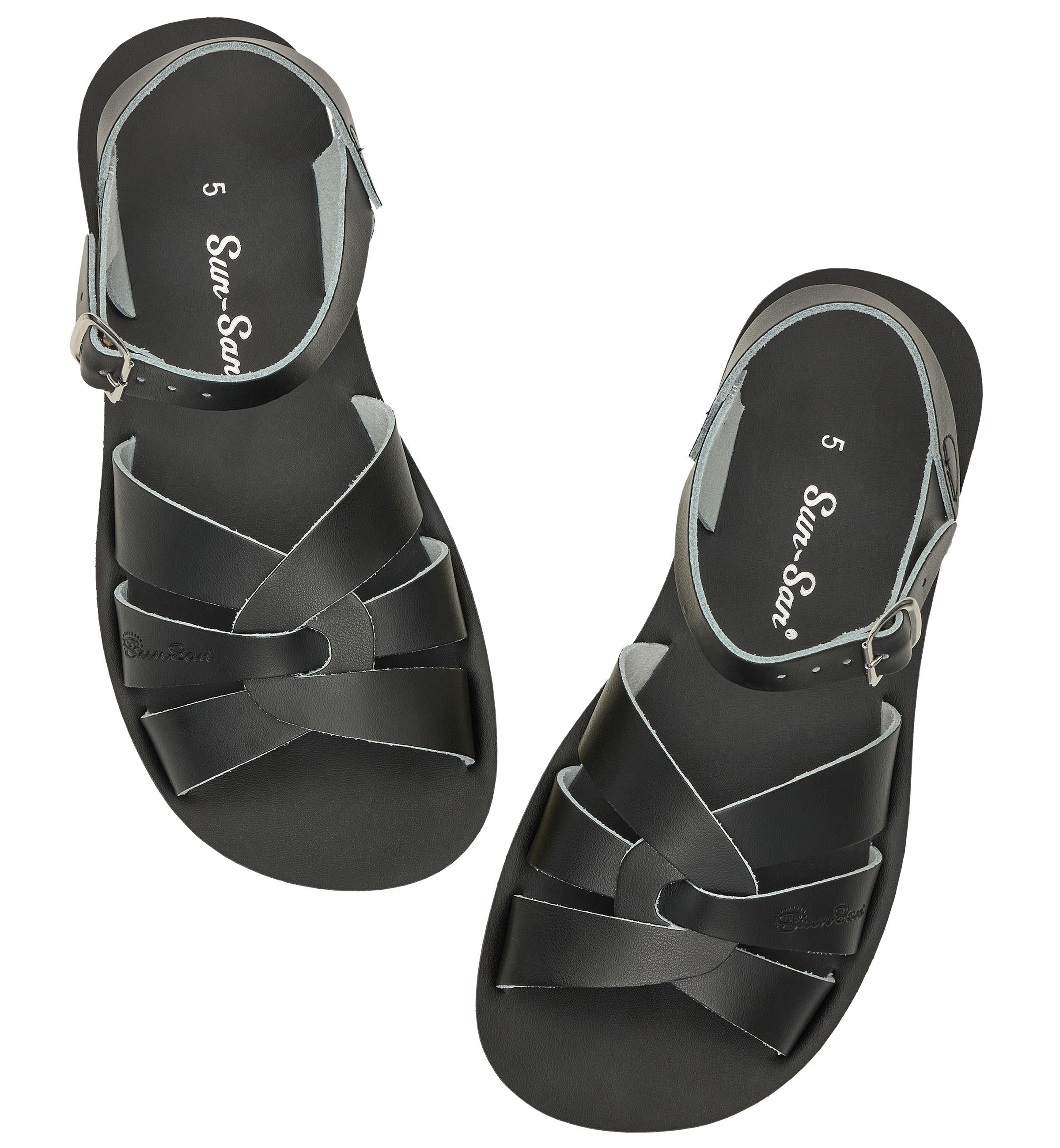 Schwarze Damensandale „Swimmer “. - Salt-Water Sandals EU