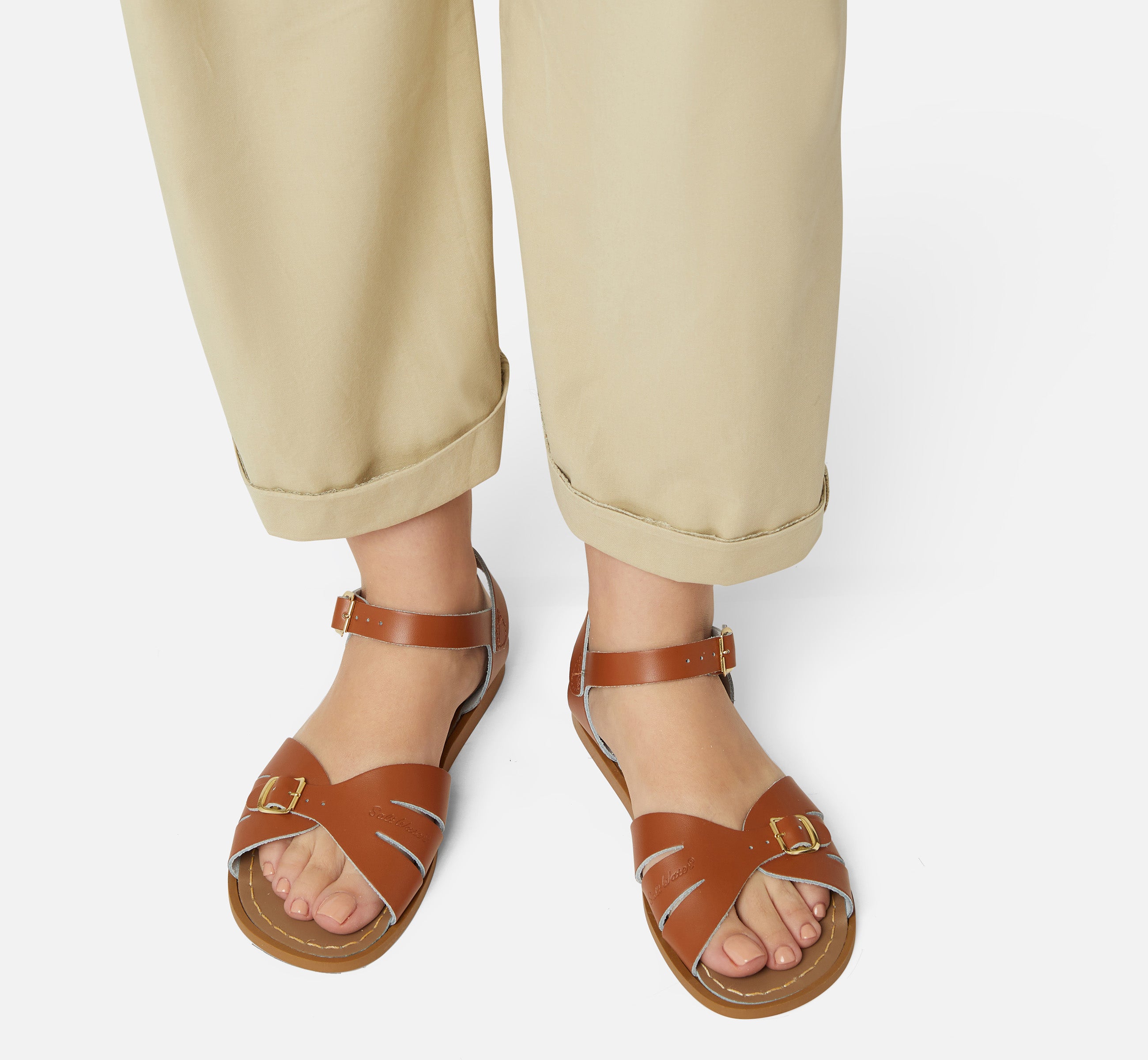 Classic Hellbraune Damensandale - Salt-Water Sandals EU