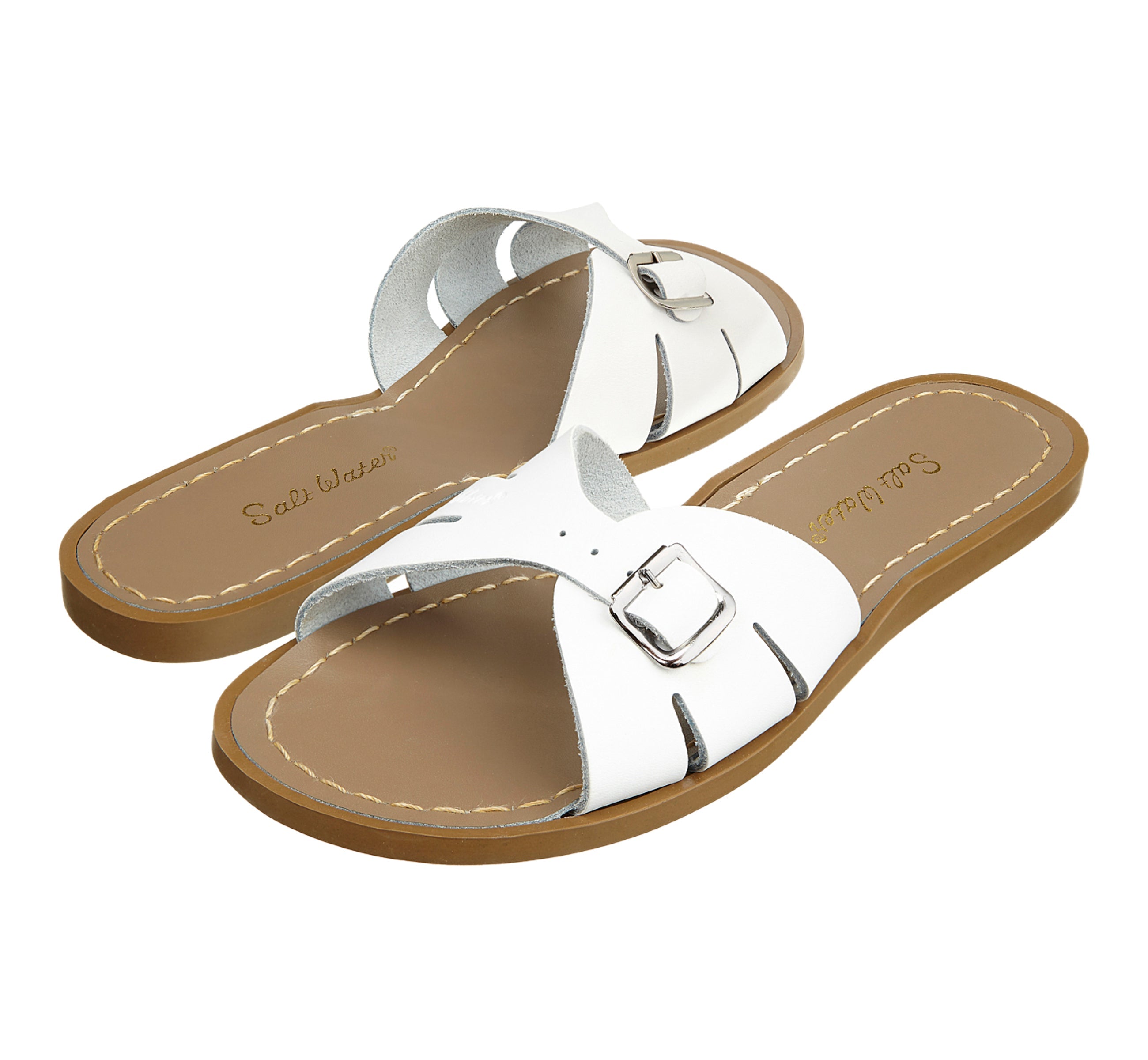 Classic Slide White Womens Sandal - Salt-Water Sandals EU