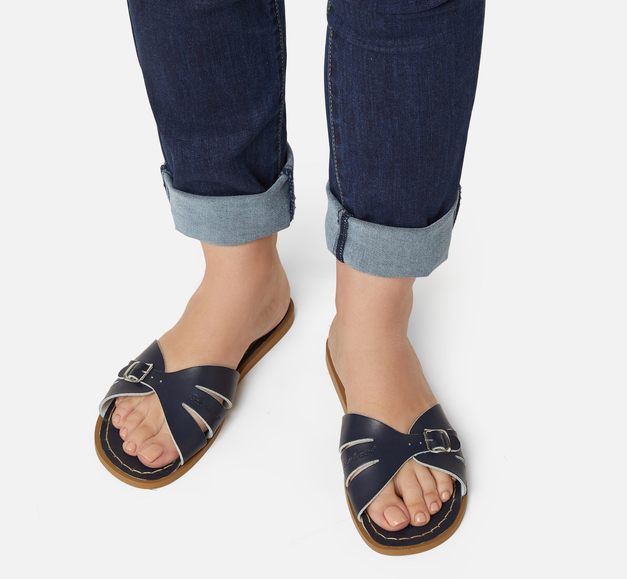 Classic Slide Navy Womens Sandal - Salt-Water Sandals EU