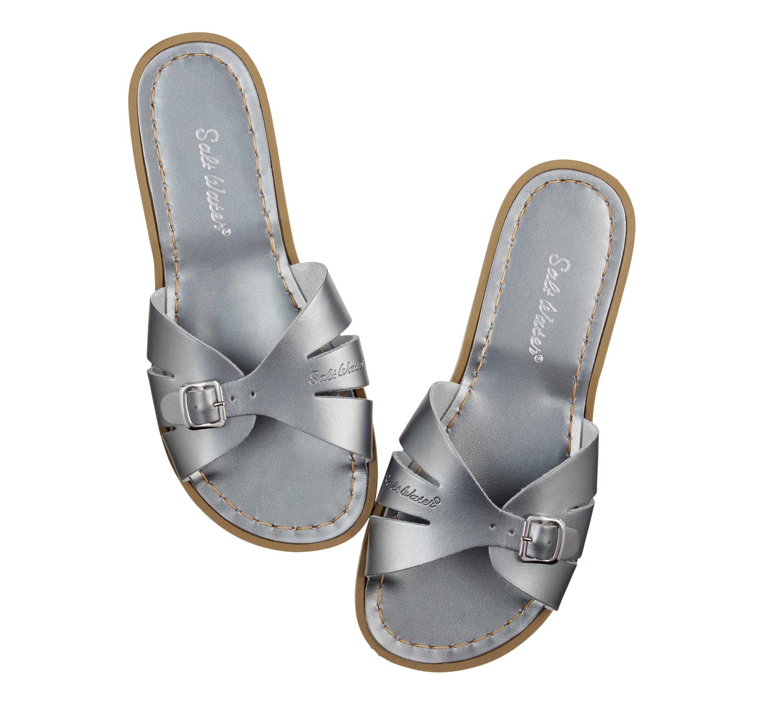 Classic Slide Pewter Womens Sandal - Salt-Water Sandals EU