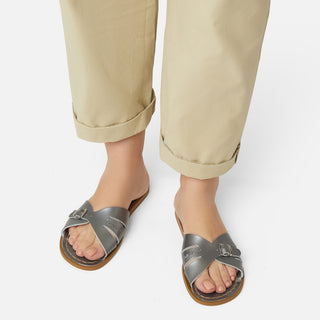 Classic Slide Damensandale Aus Zinn - Silberne Damensandalen - Salt-Water Sandals EU