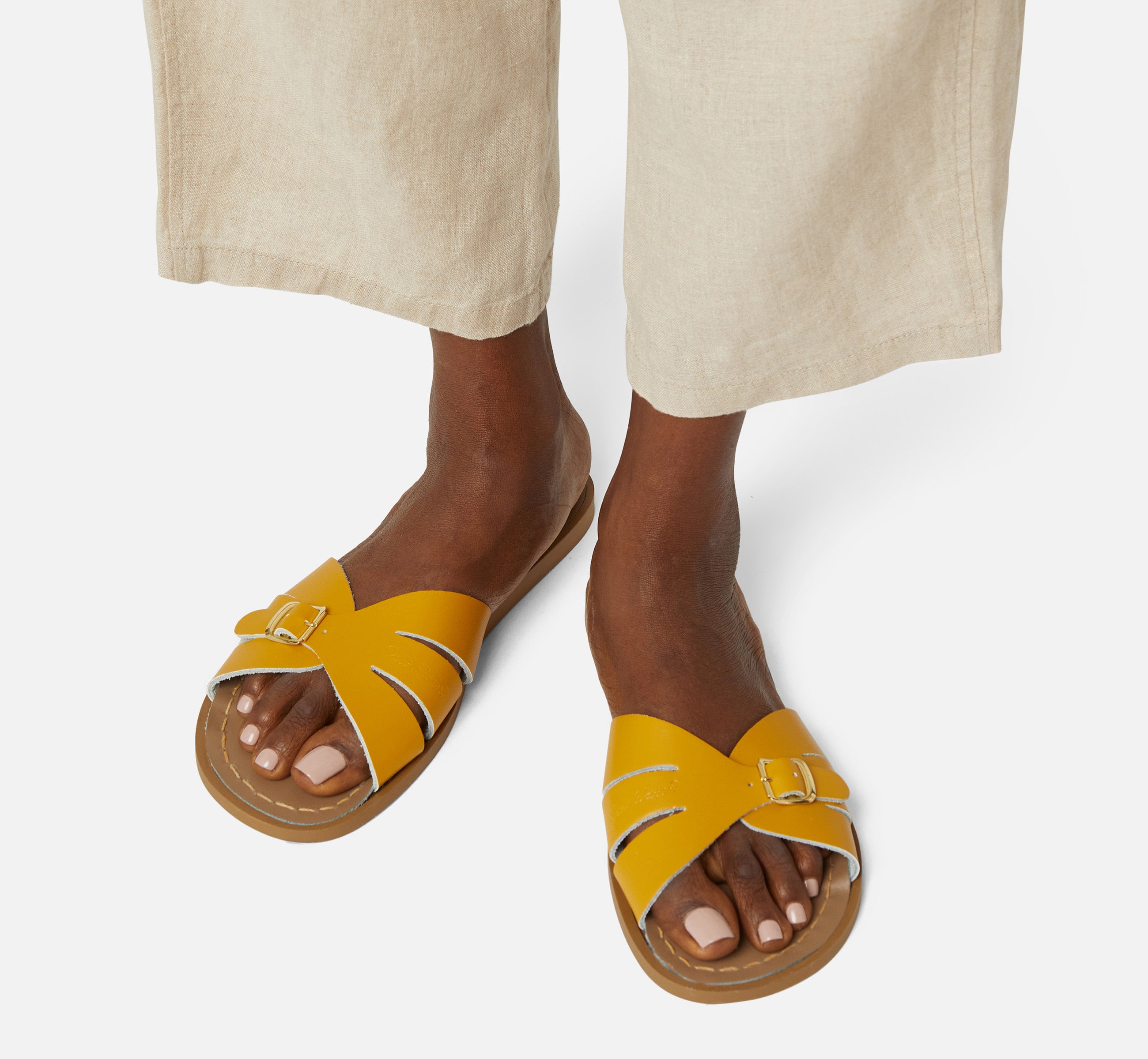 Classic Slide Mustard Womens Sandal - Salt-Water Sandals EU