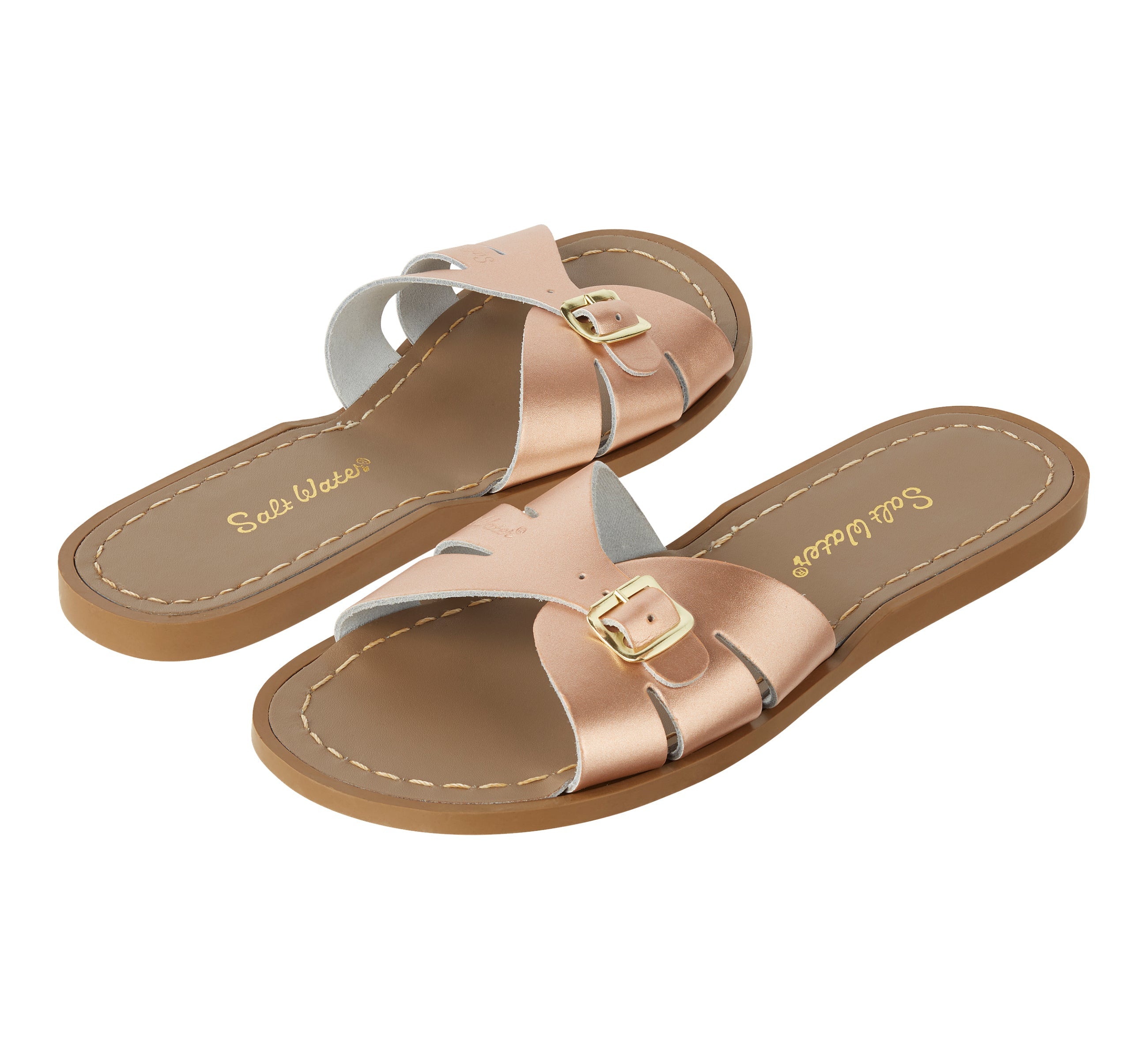 Classic Slide Sandale Für Damen In Roségold - Salt-Water Sandals EU