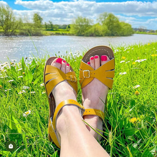 Classic Mustard Womens Sandal - Women's Narrow Fit Sandals - Salt-Water Sandals EU