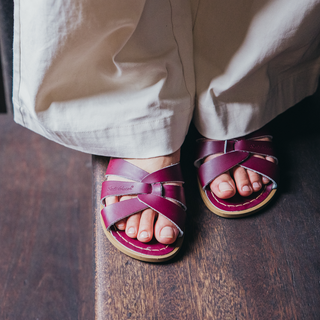 Original Burgunderrote Kindersandalen - Kindersandalen Mit Vulkanisierter Sohle - Salt-Water Sandals EU