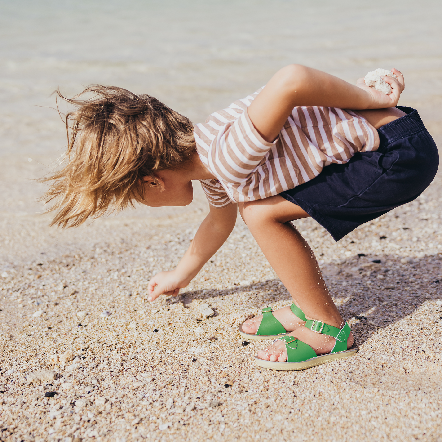 Surfer Kindersandalen in Kellygrün - Salt-Water Sandals EU