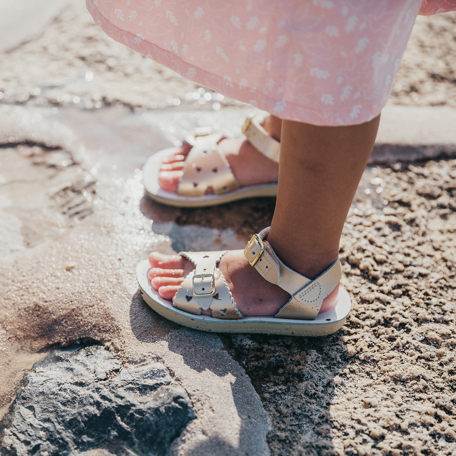 Sweetheart Gold Kids Sandal - Salt-Water Sandals EU