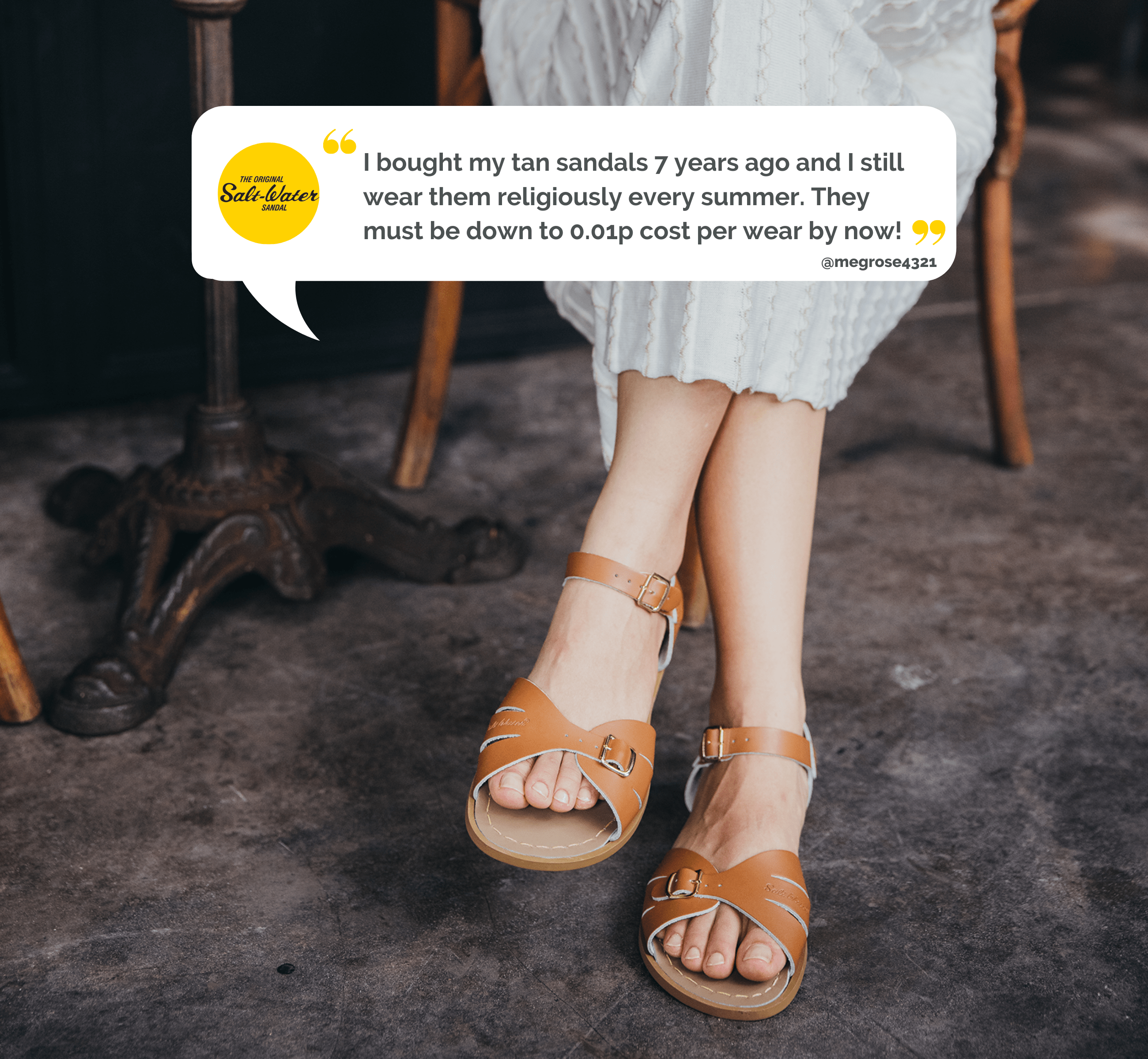 Classic Hellbraune Damensandale - Salt-Water Sandals EU